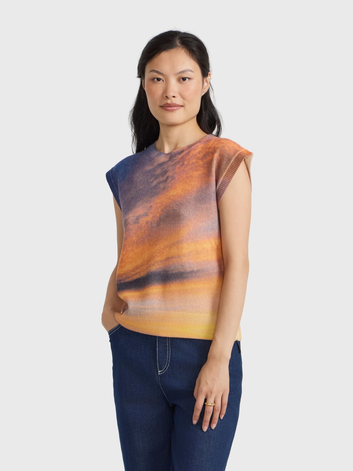 screen-printed wool jumper