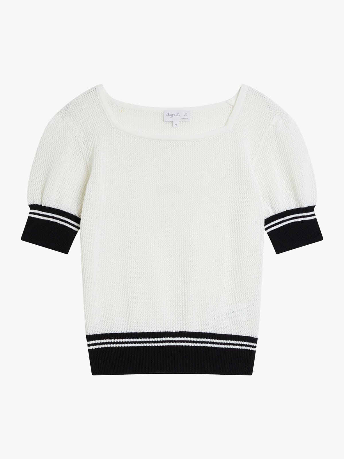 white cotton mesh polka dot Jessica sweater