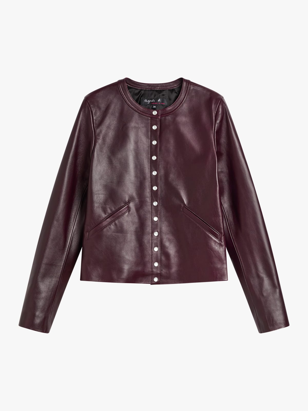leather snap cardigan