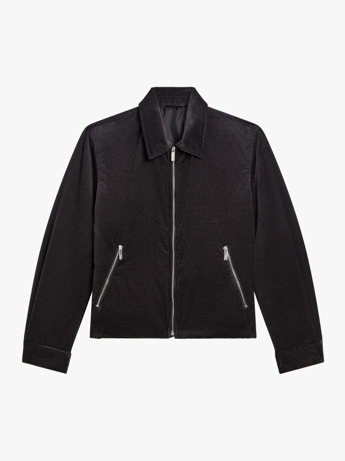 blouson court zipp&eacute; en velours c&ocirc;tel&eacute;