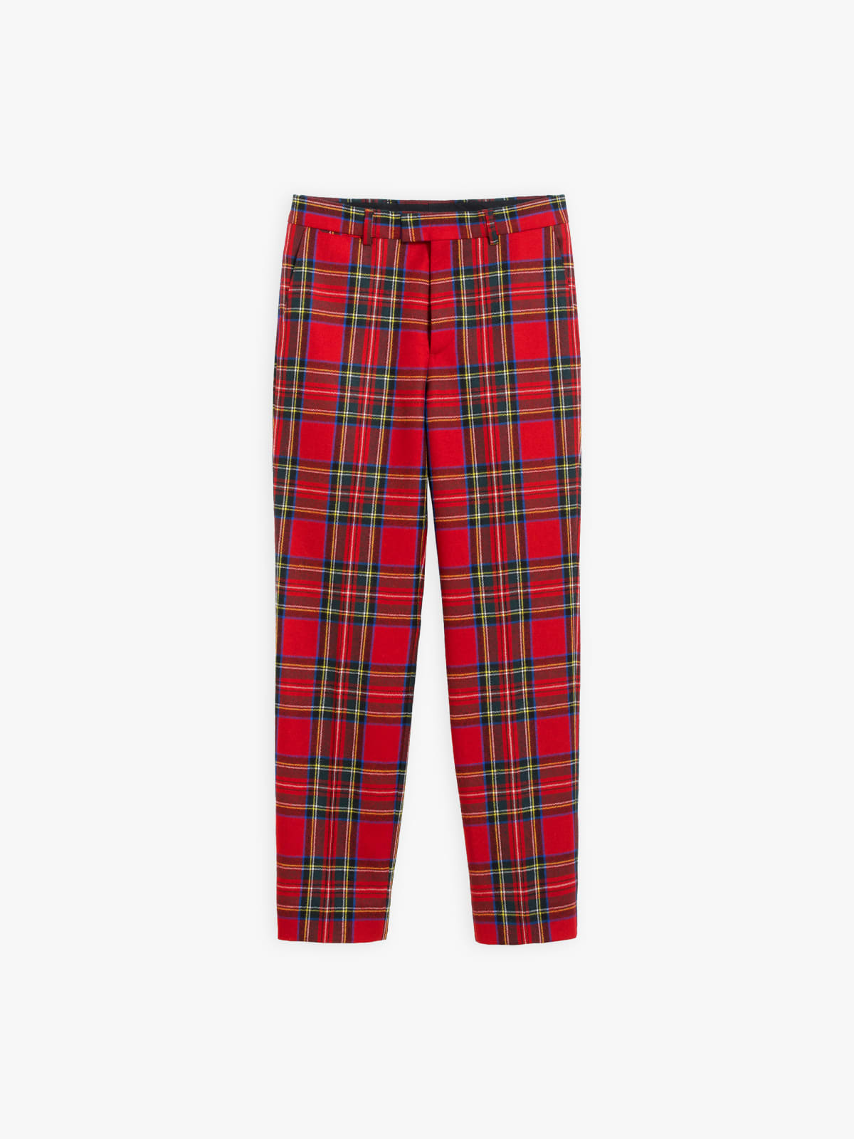 pantalon slim &agrave; carreaux tartan