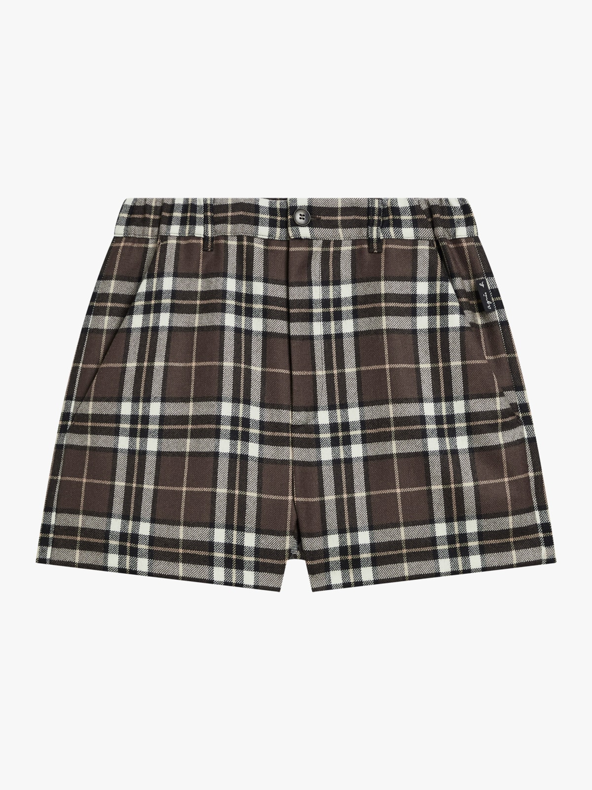 flared checked shorts