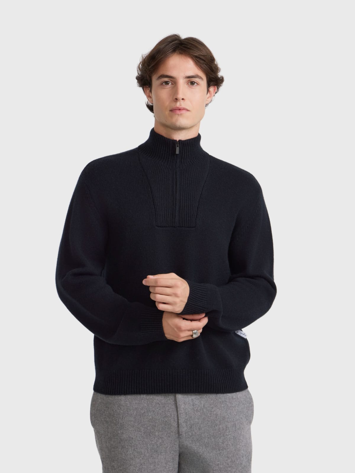 trucker-collar jumper