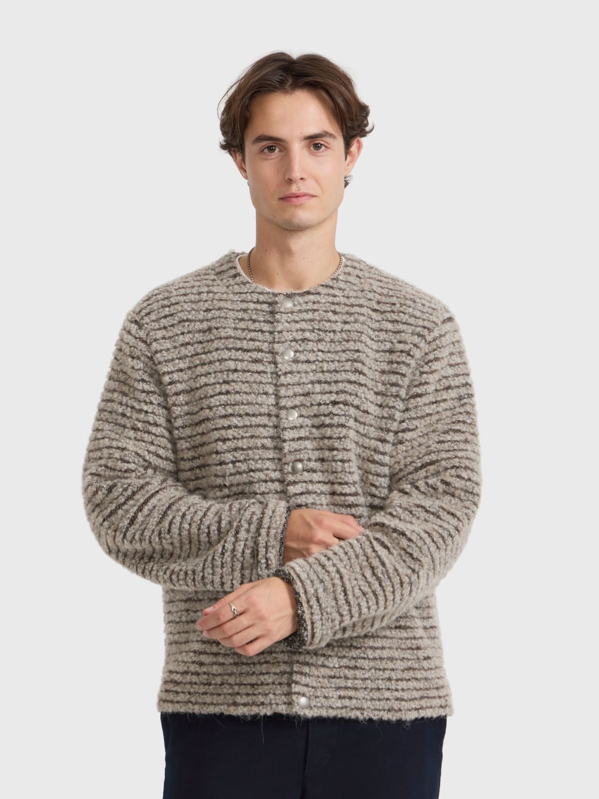 cardigan pression en bouclette