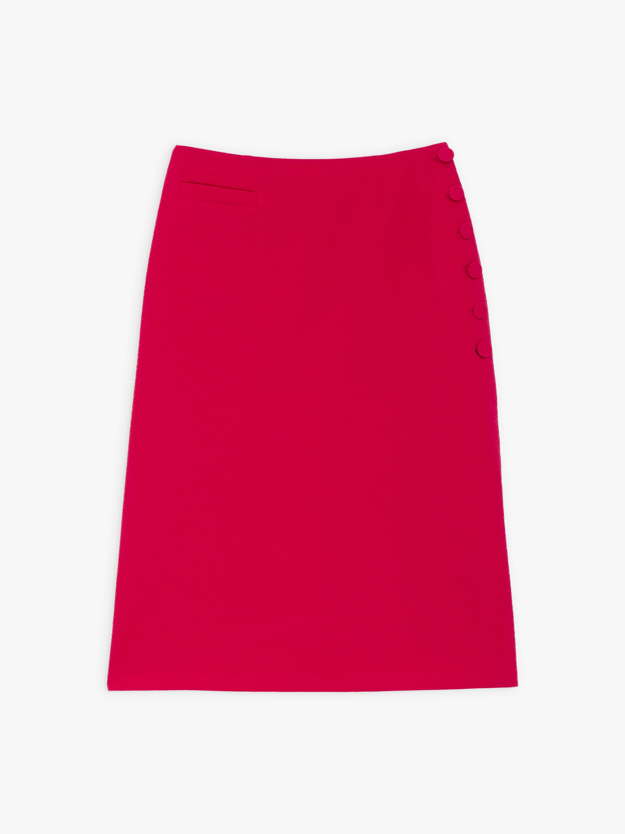 carmine red seersucker wrap skirt