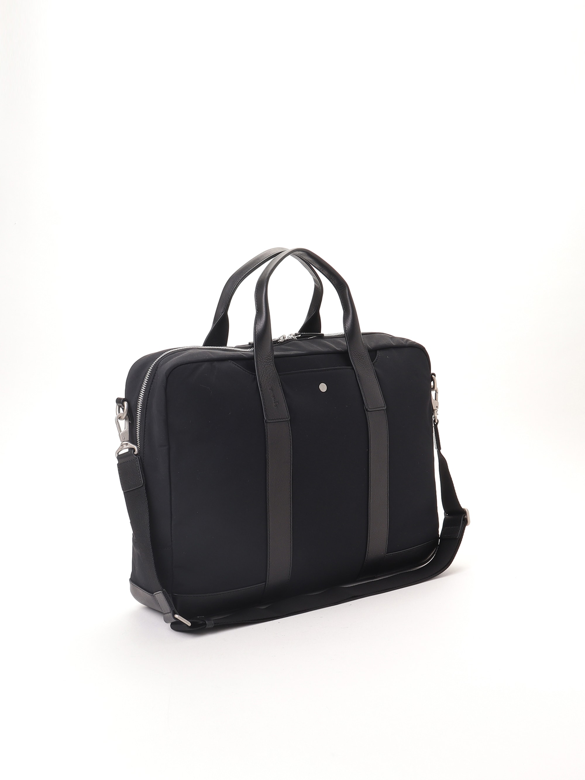 black nylon and leather briefcase