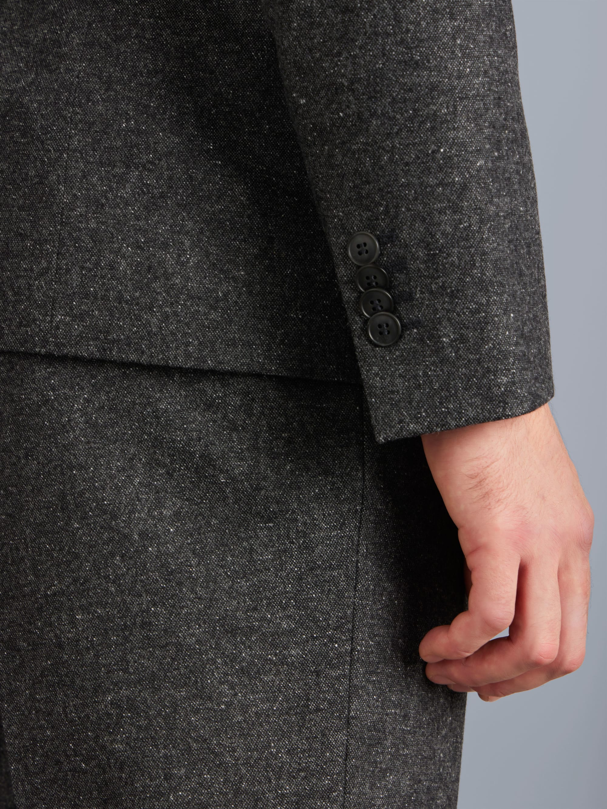 ANERI UND TWEED WORK DETAIL BLOUSON グレー Kyoto Work Jacket - Grey Herrinbone Harris Tweed