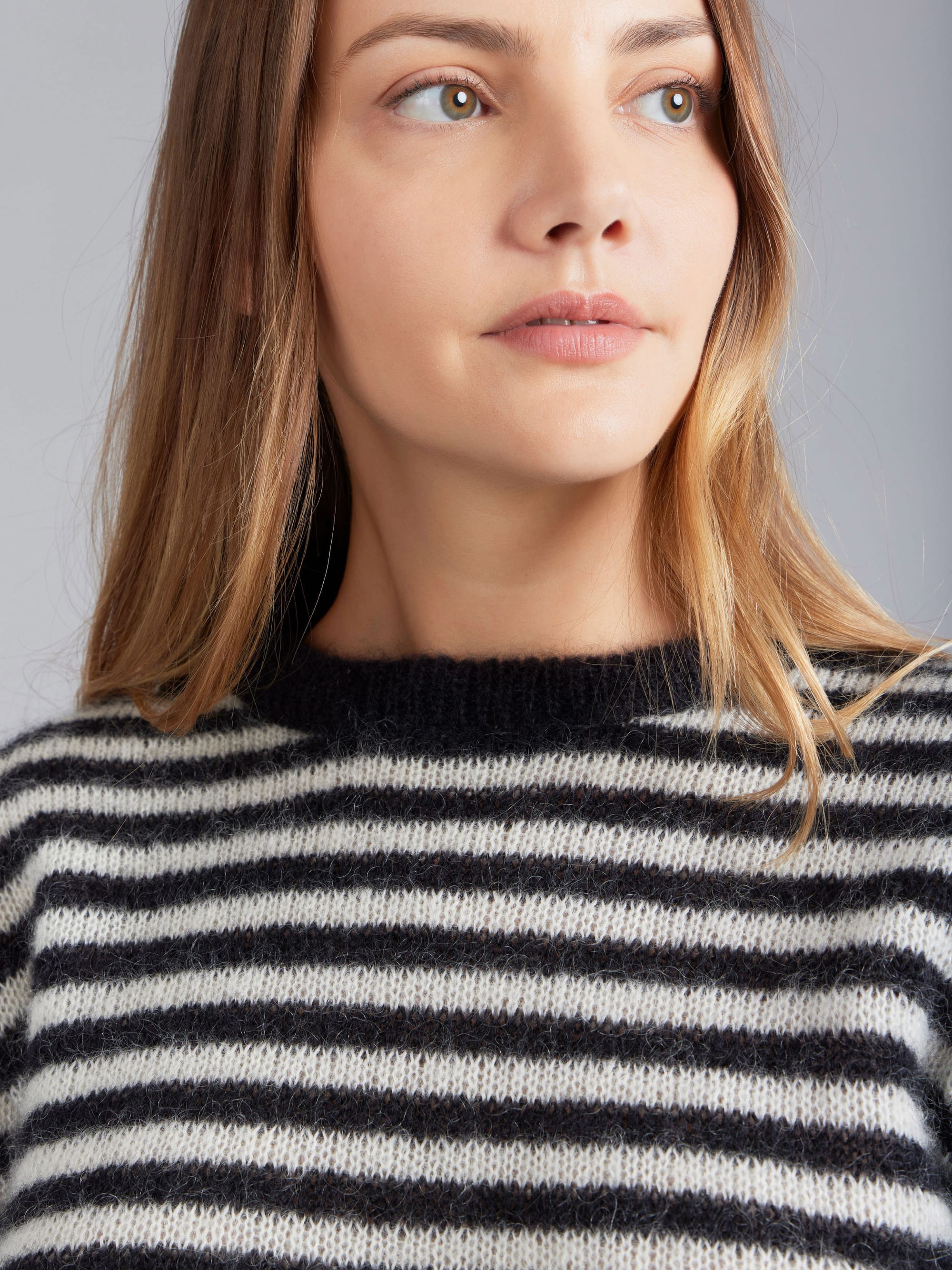 black mohair striped sweater | Agnès b.