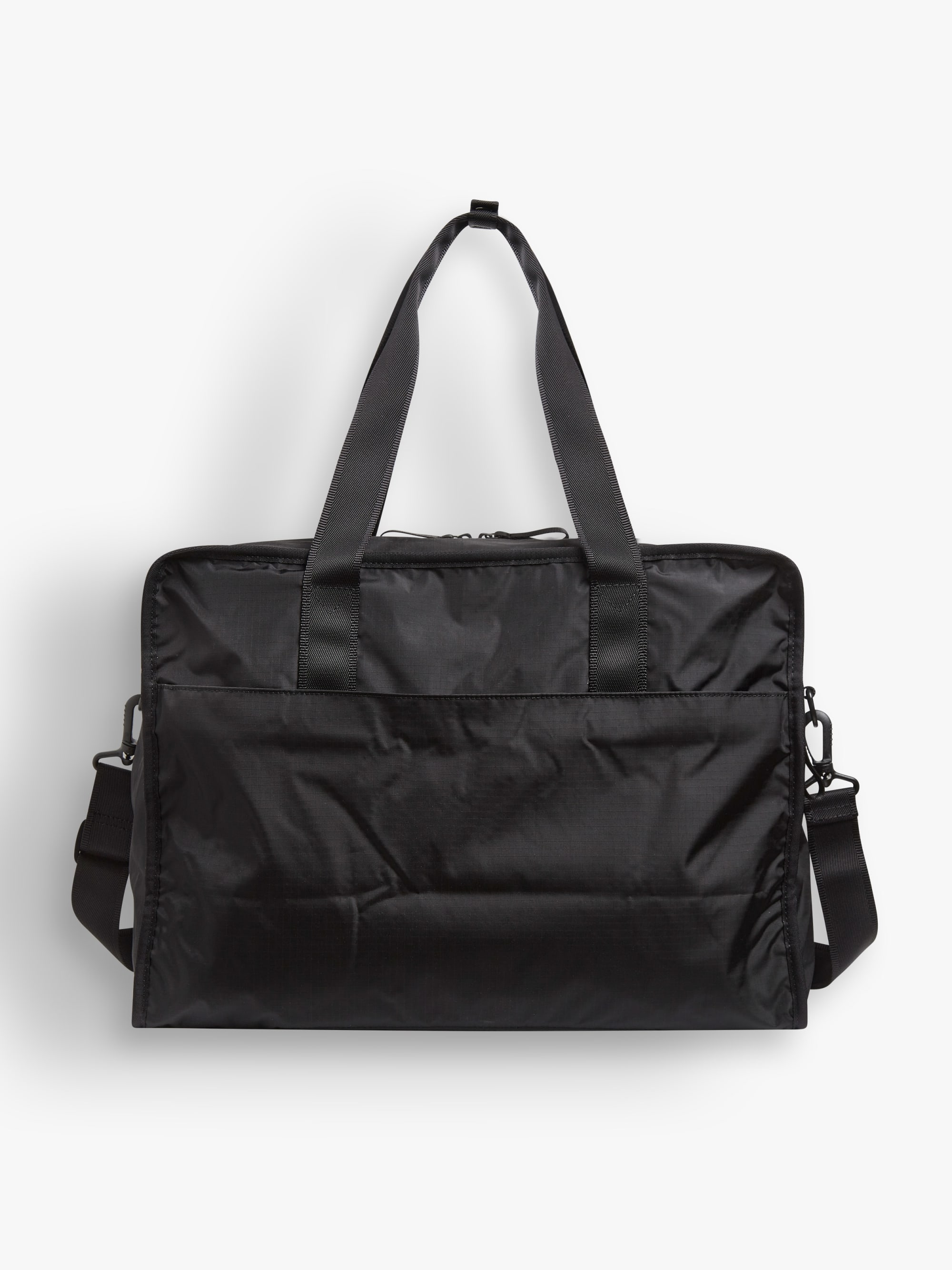 black nylon Boston travel bag