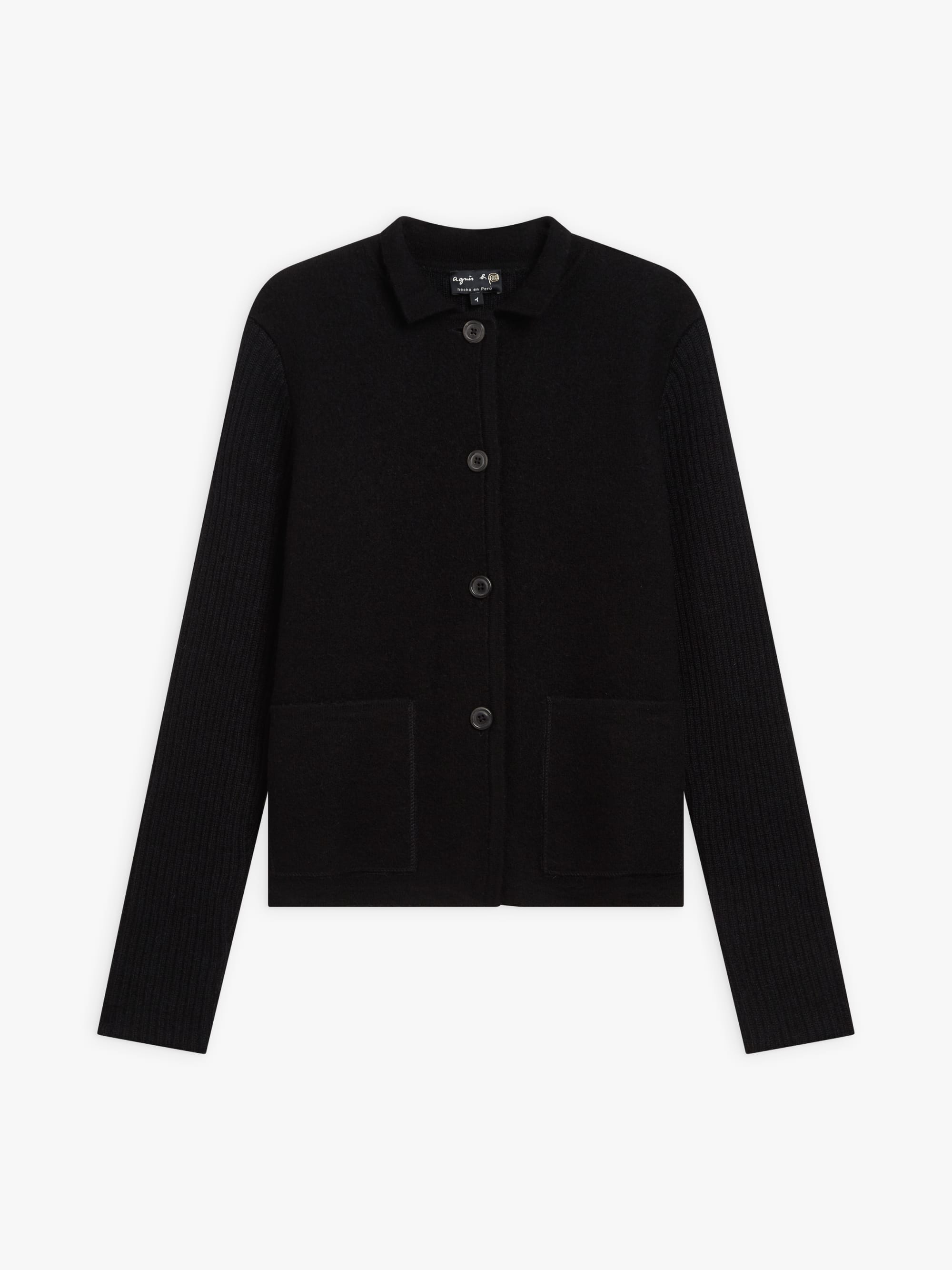 black woollen jacket | Agnès b.