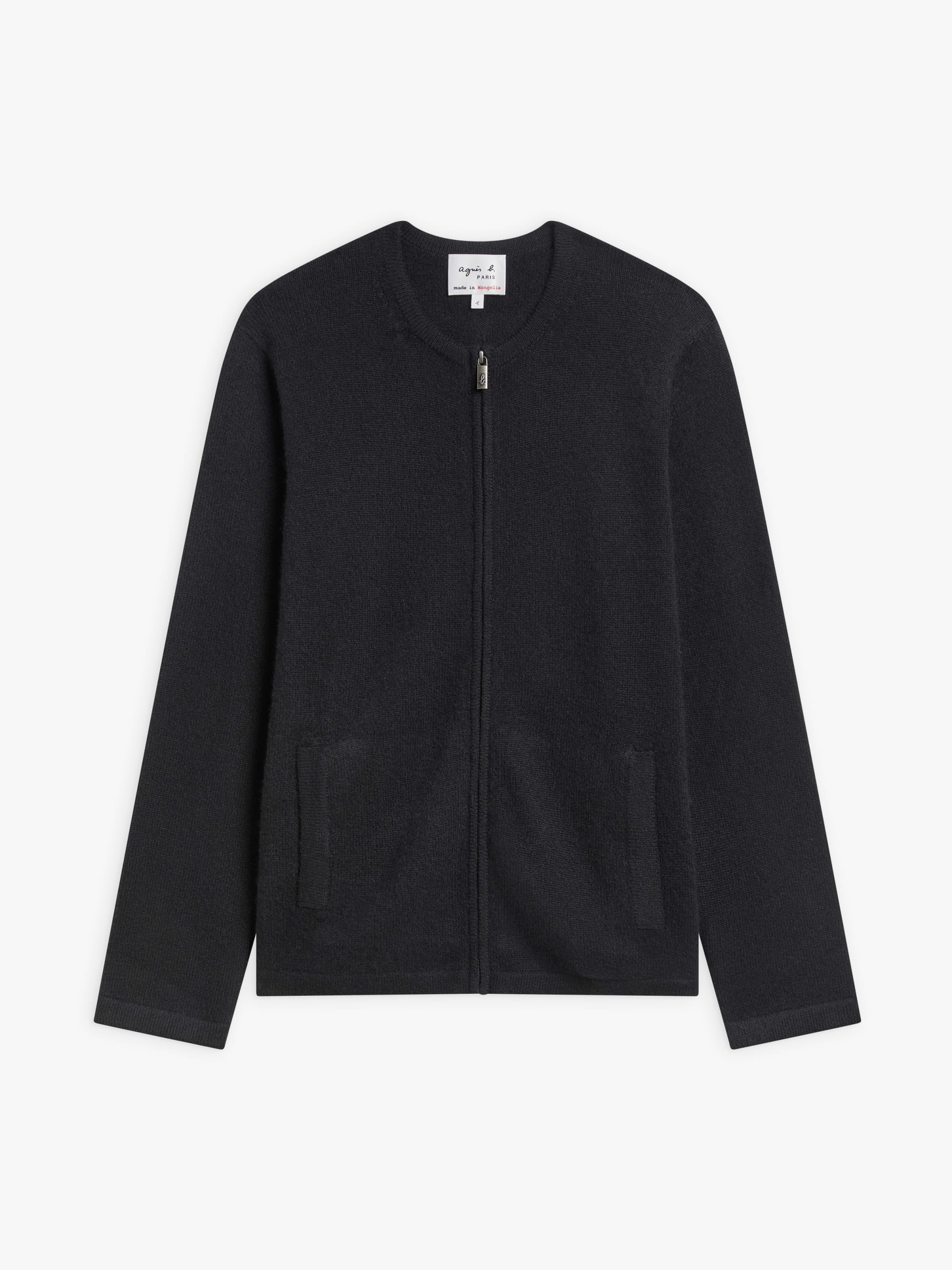 black cashmere Zip cardigan black cashmere Zip cardigan