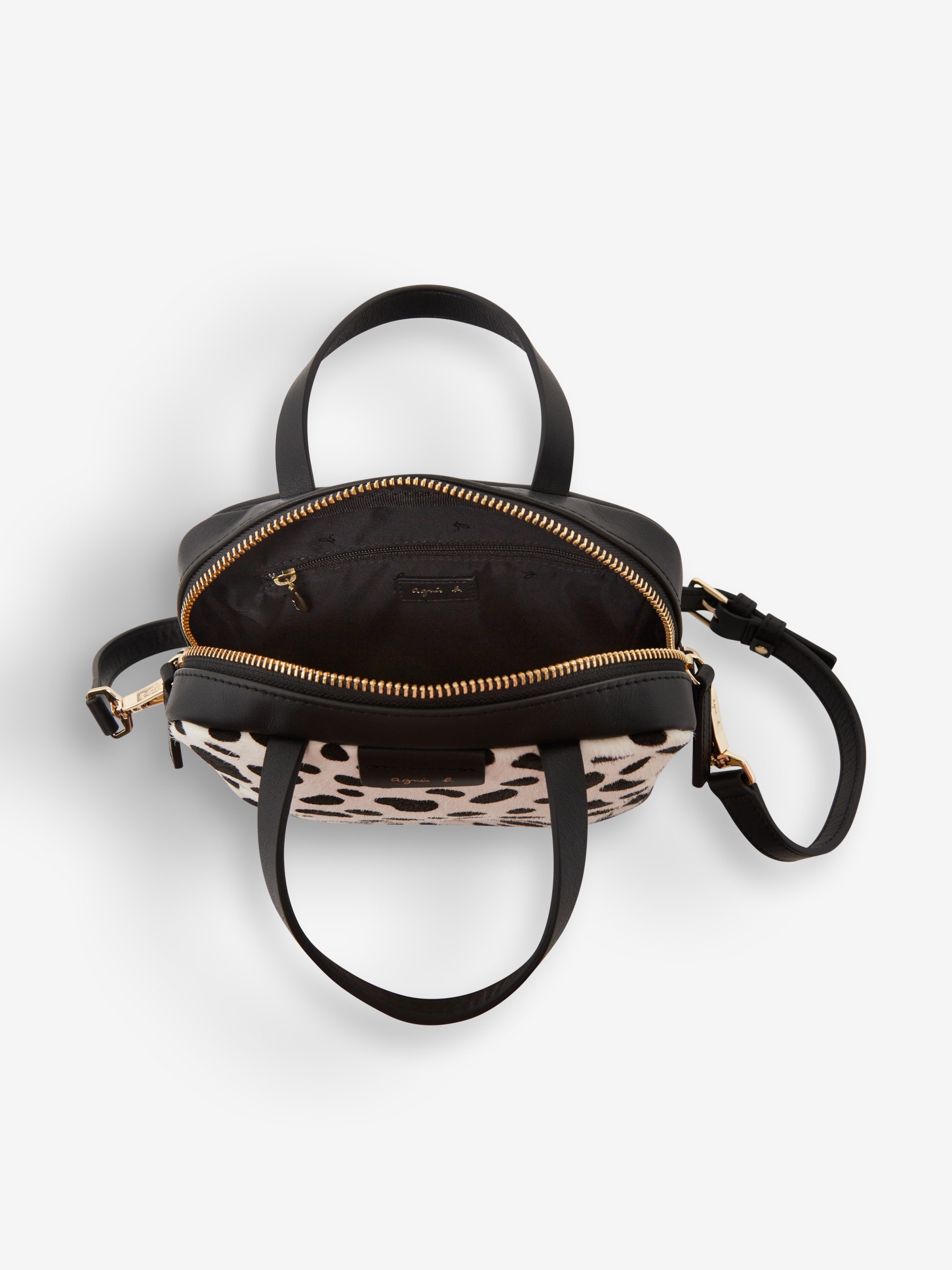 agnes b】BLACK ENAMEL SHOULDER BAG 2946B agnes b】BLACK ENAMEL
