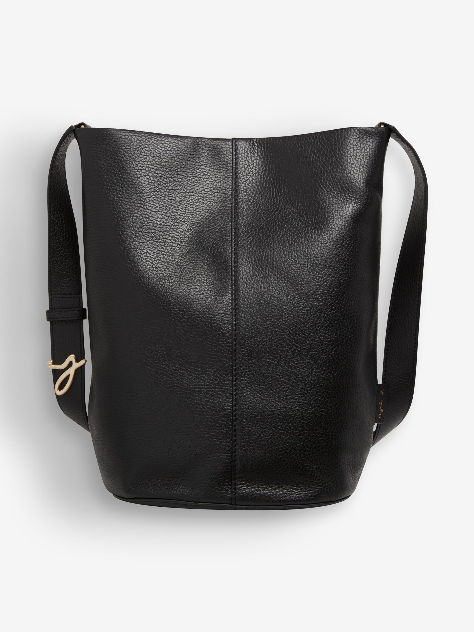 ●LE ABONNE● BONNIE BAGBLACK AB2479BG004MBBFR black leather bucket bag