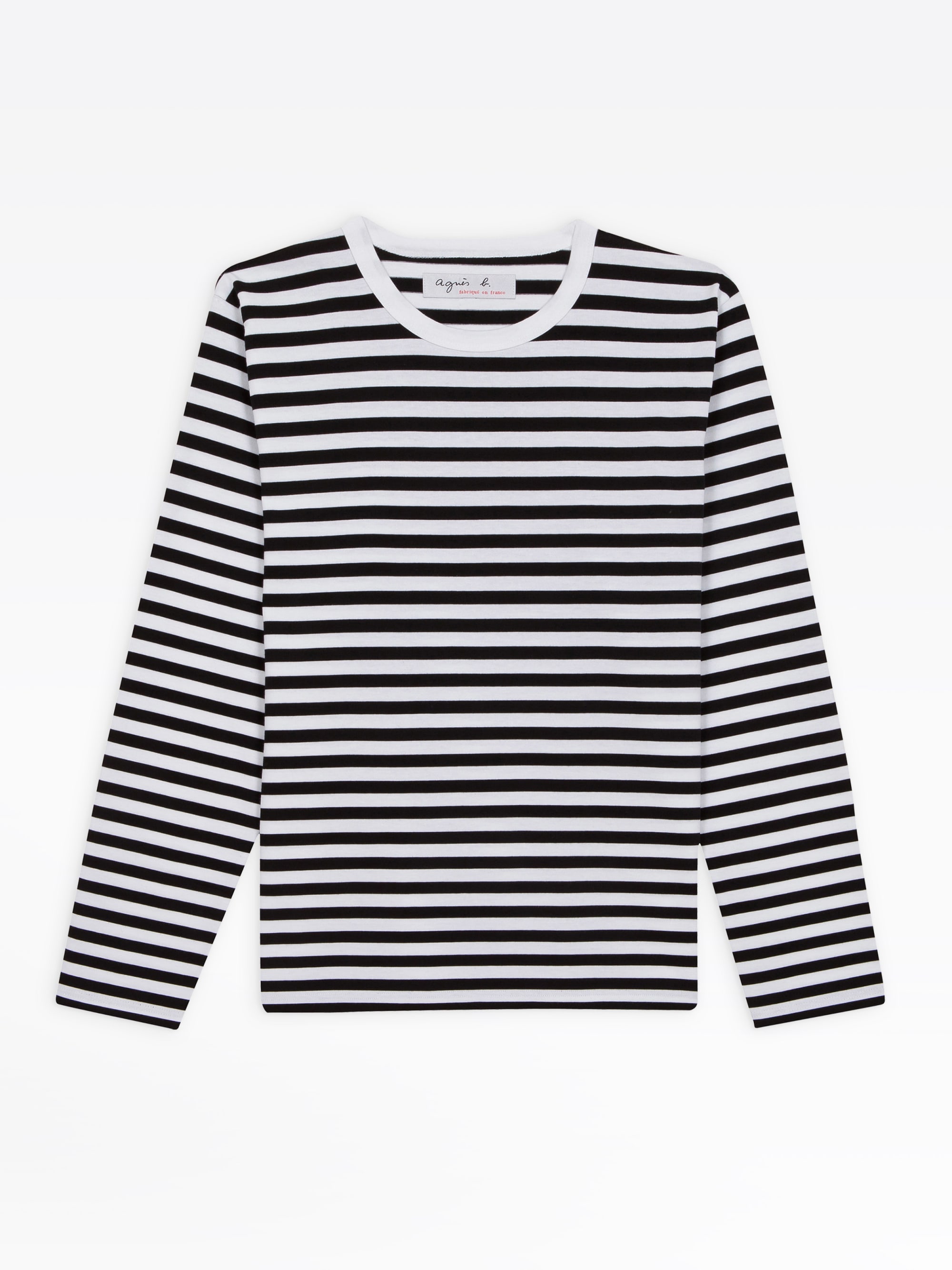 Black And White Long Sleeves Striped Coulos T shirt Agn s B Black And White Long Sleeves Striped Coulos T shirt Agn s B