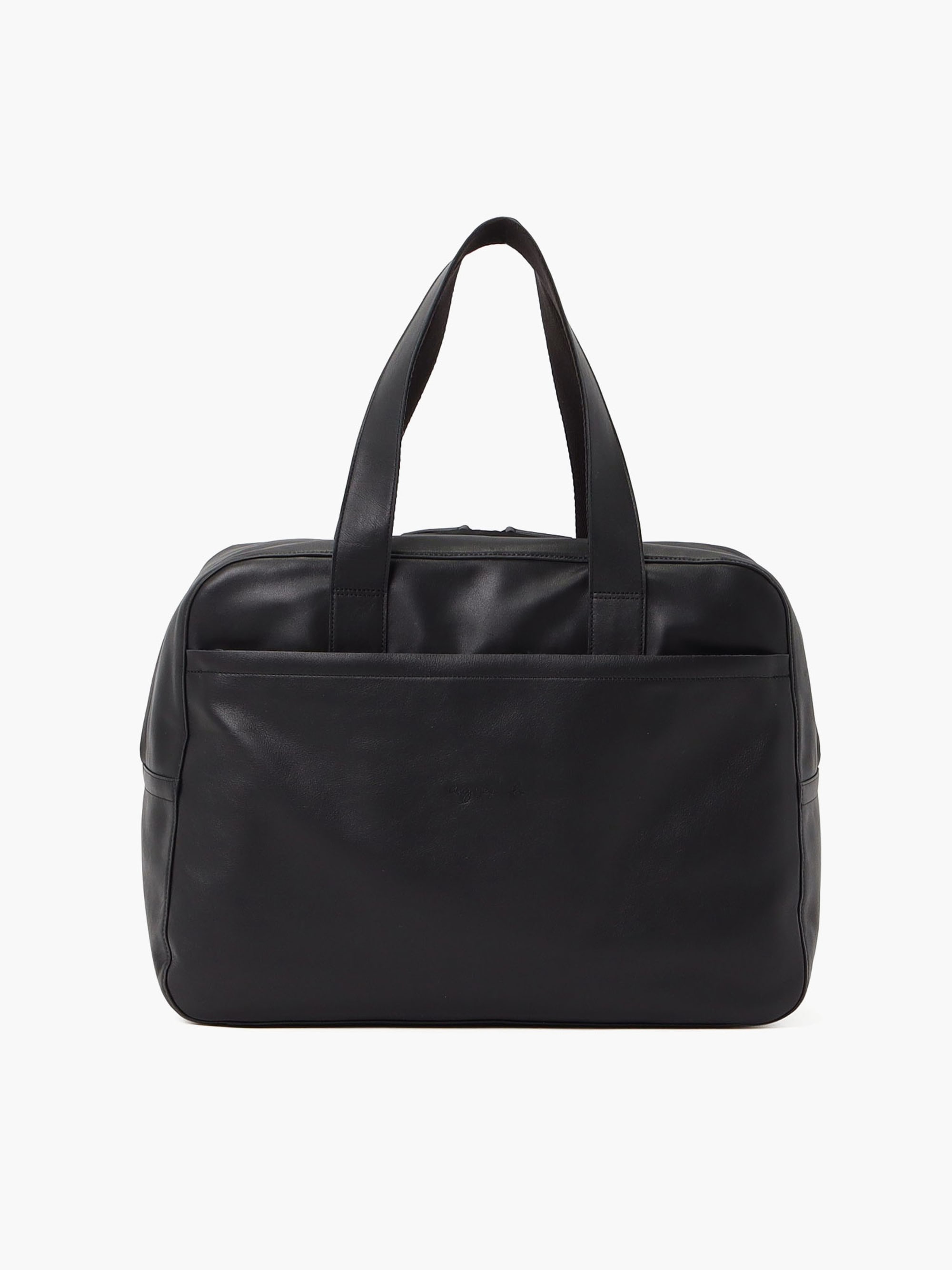 black leather Boston bag