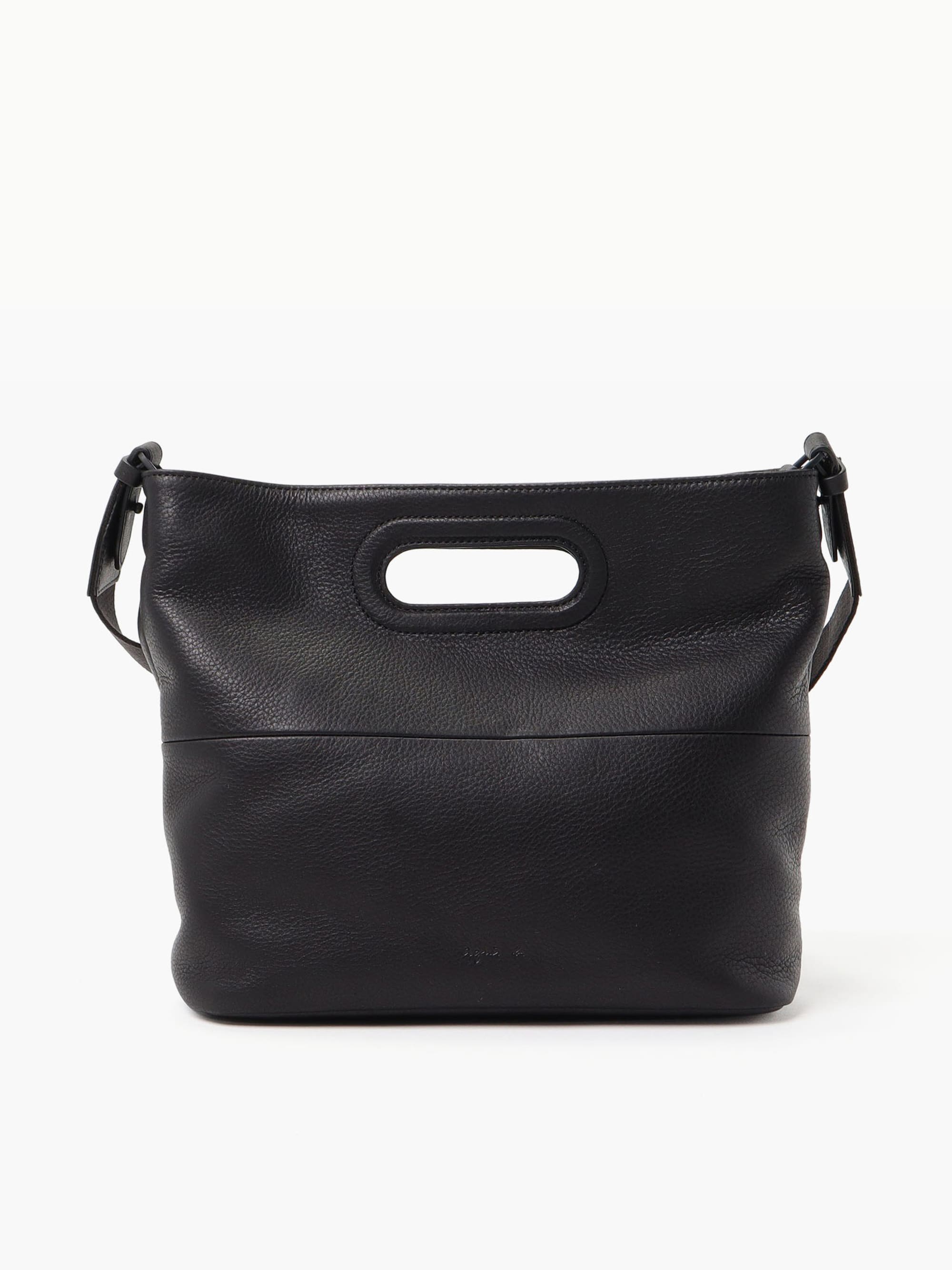 Women's Small Black Textured Shoulder Bag