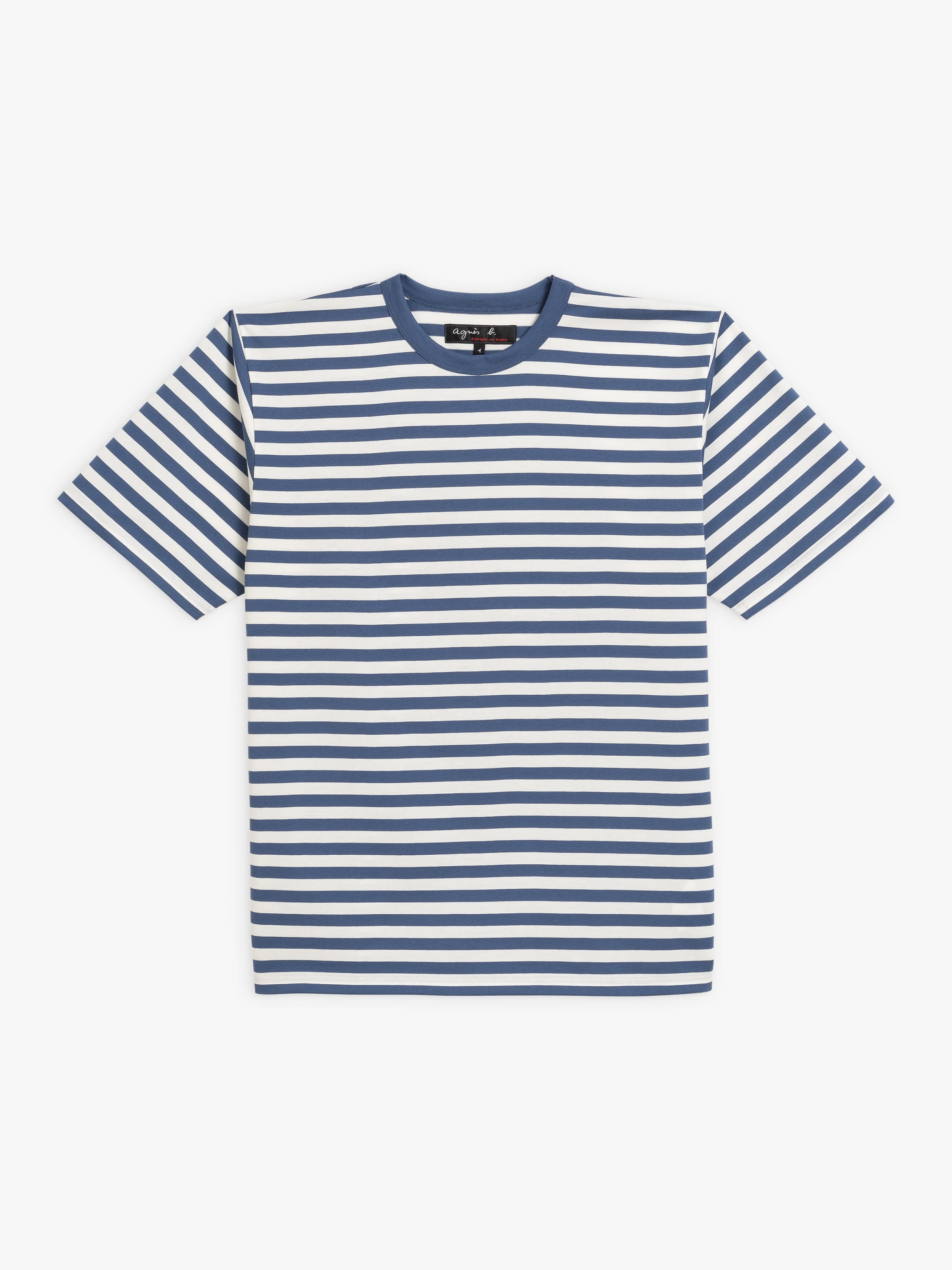 ◆SATUR◆ All day basic striped short sleeve t-shirt blue SA EY16JS92_2282_1.jpg