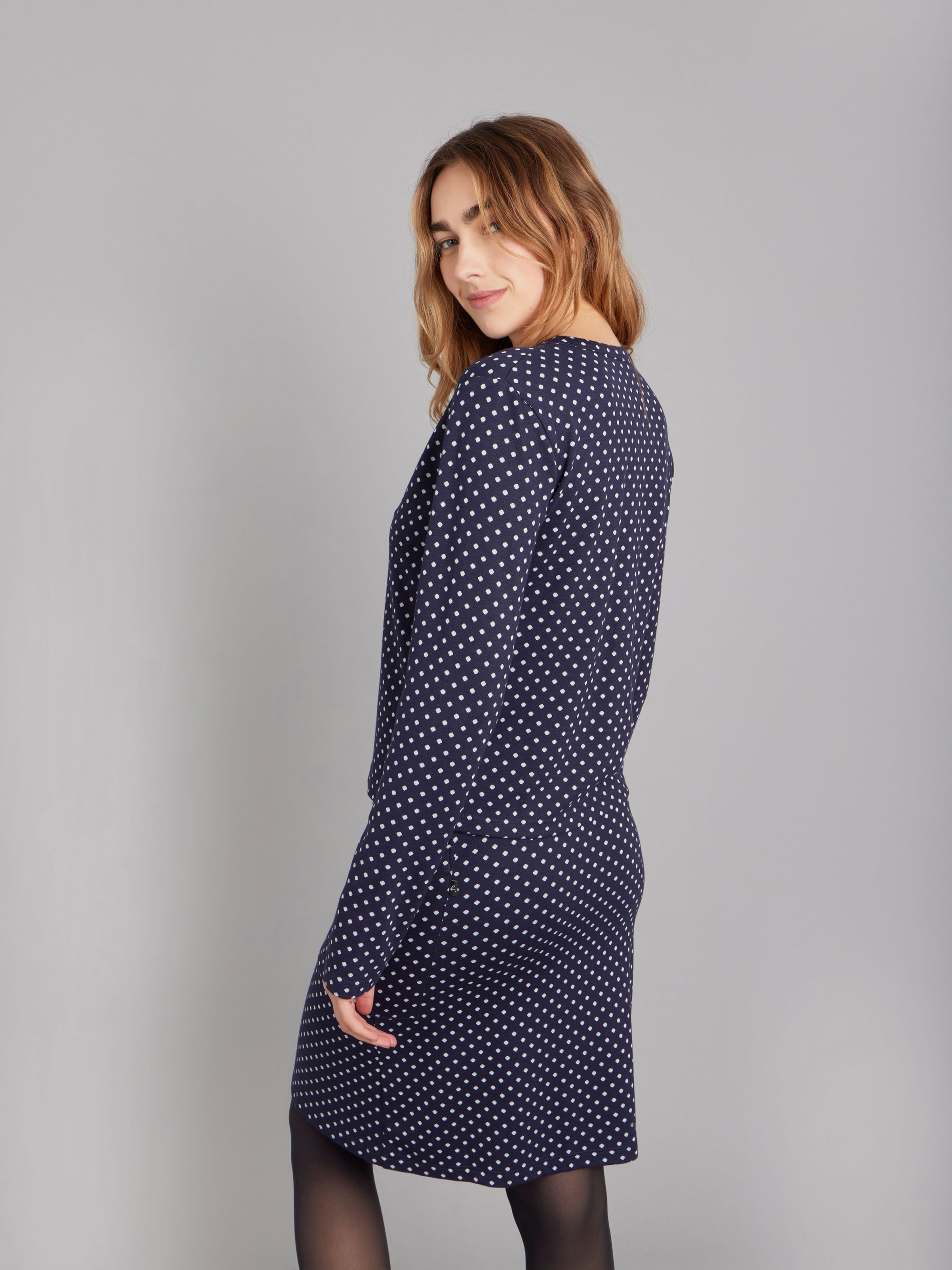 midnight blue polka dot Zip cardigan midnight blue polka dot Zip cardigan