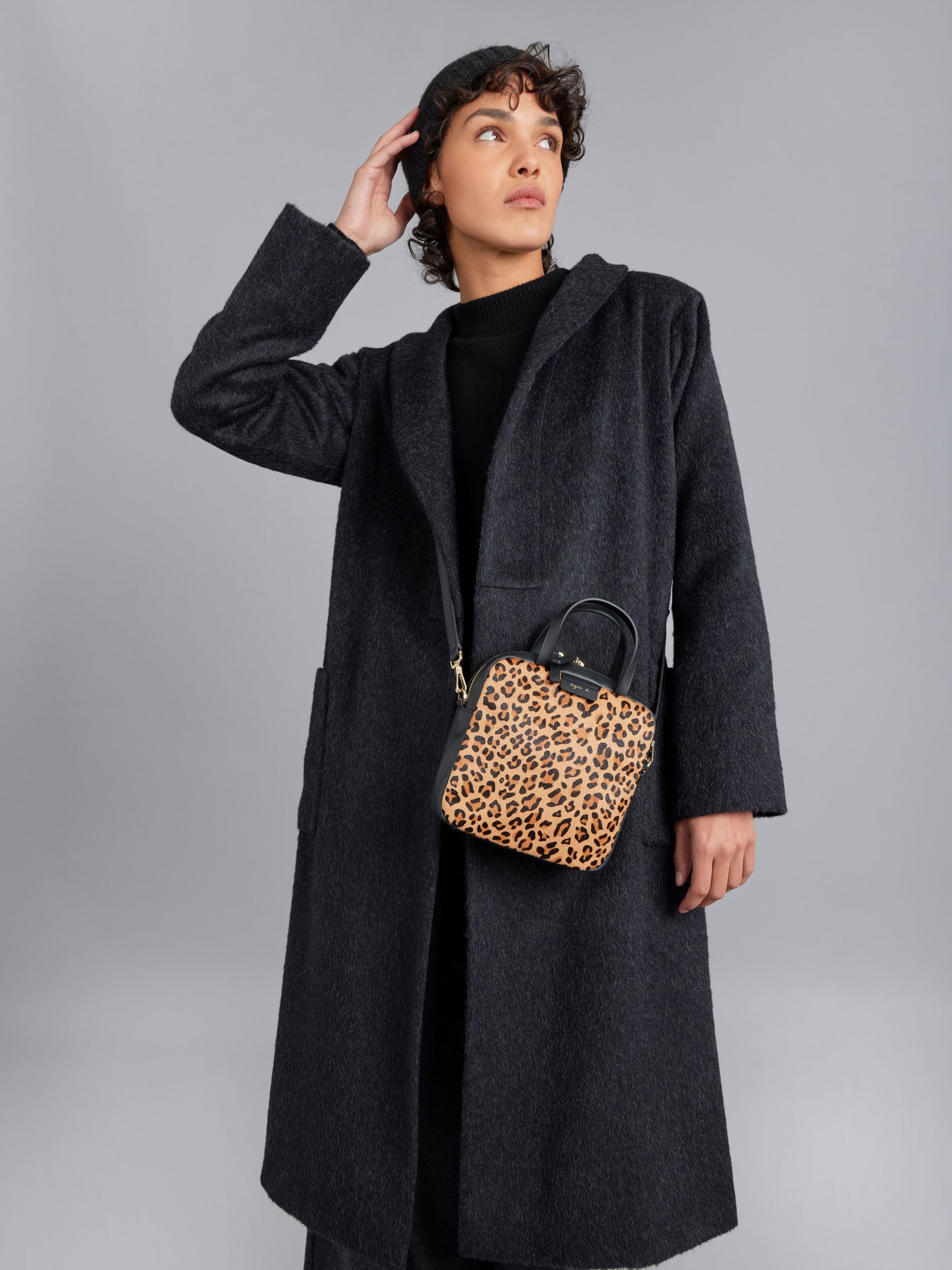 dark grey wool and alpaca coat | Agnès b.