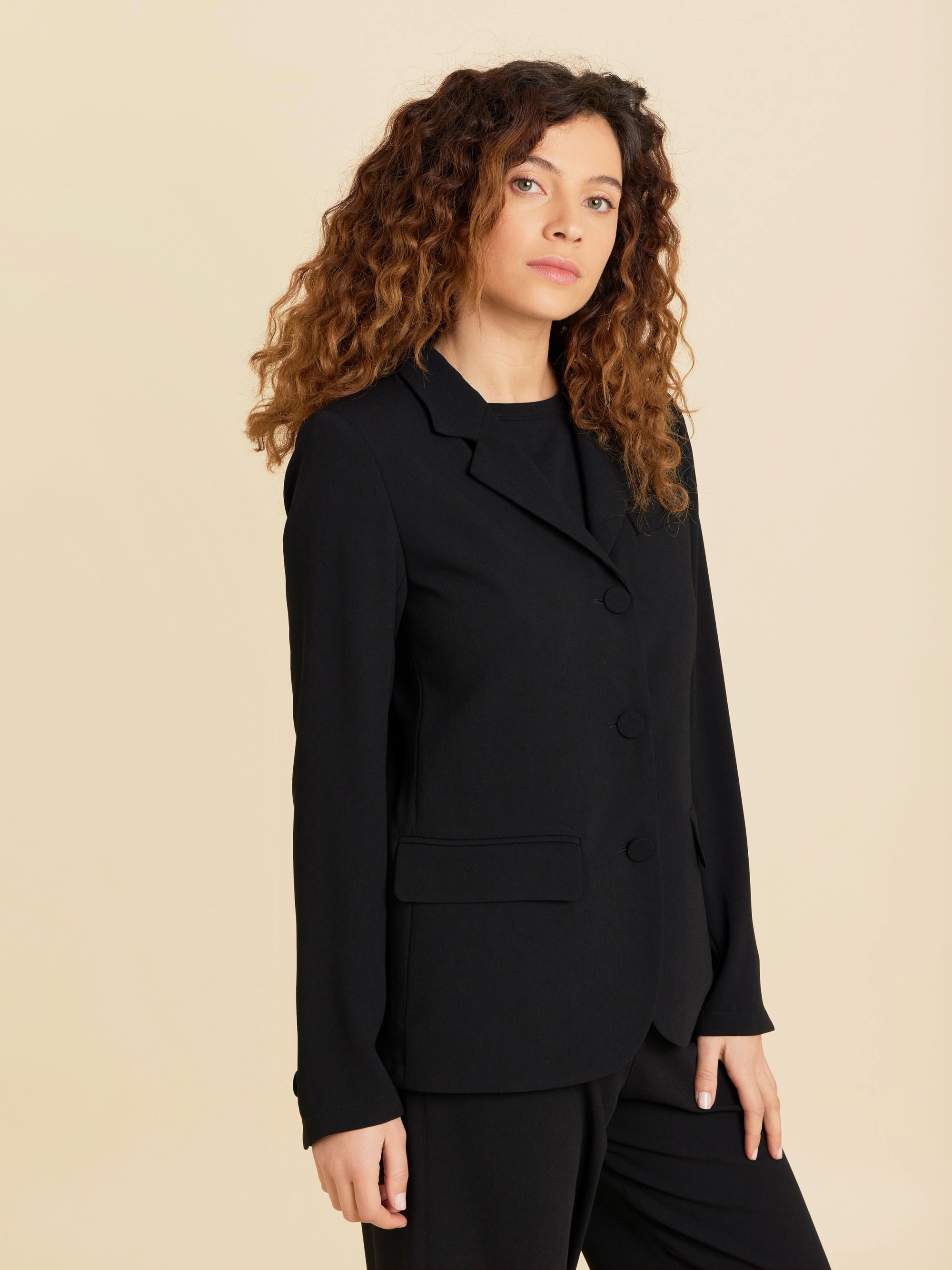 スーツ ERMANNO SCERVINO Women Suit Jackets D456D345HNG95708 Black black unlined crepe suit jacket | Agnès b.