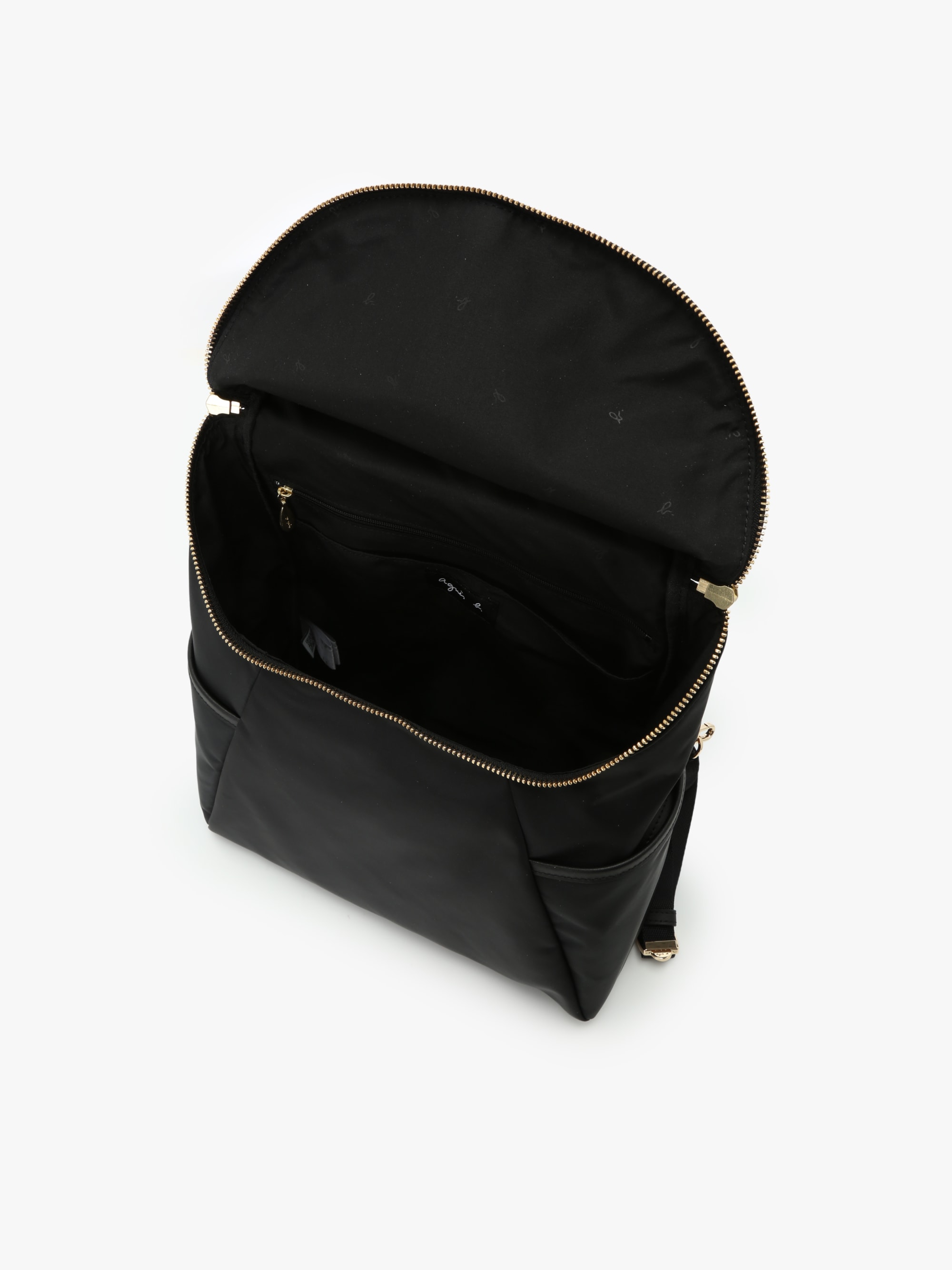 black nylon backpack