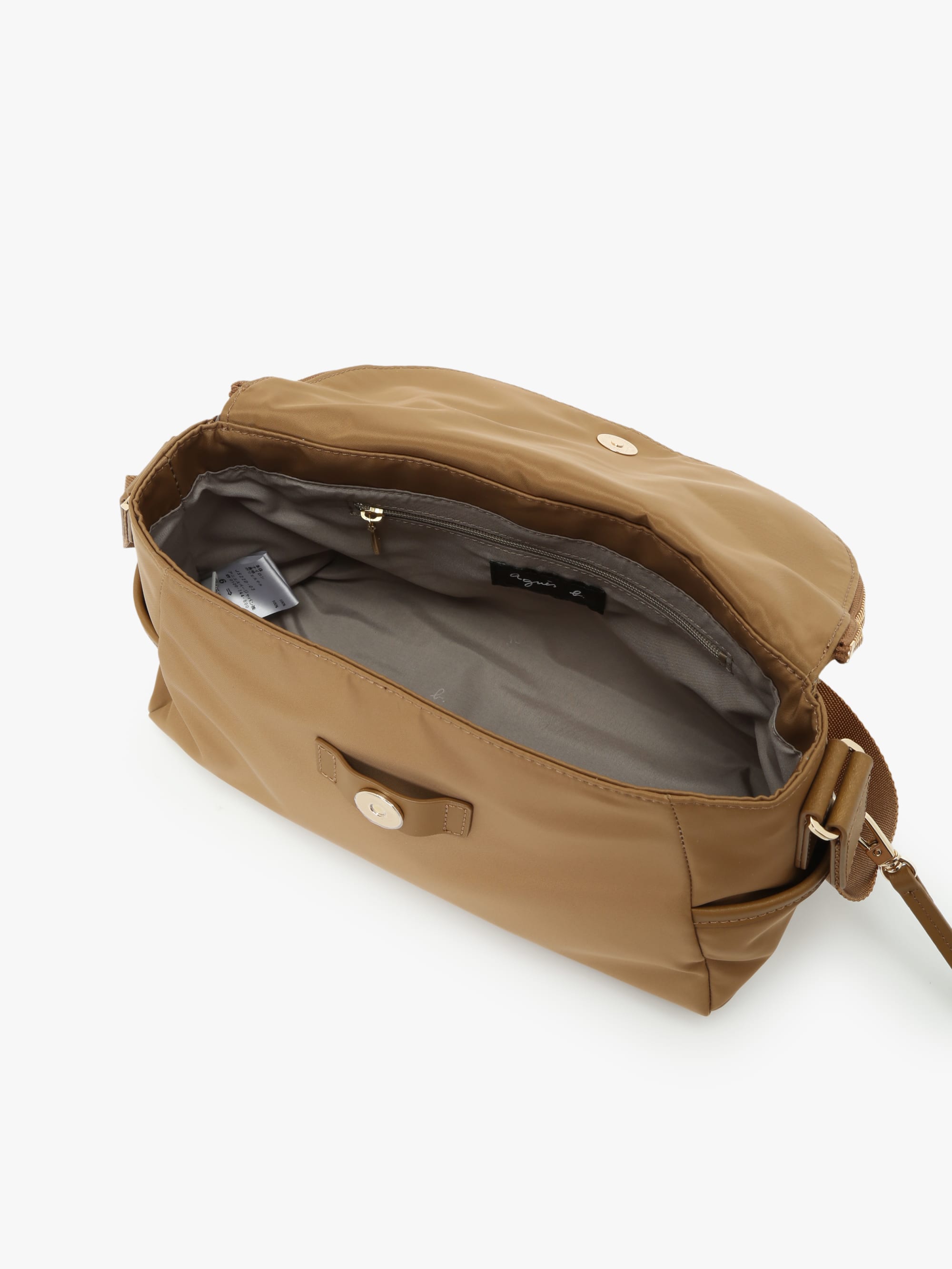 brown nylon shoulder bag