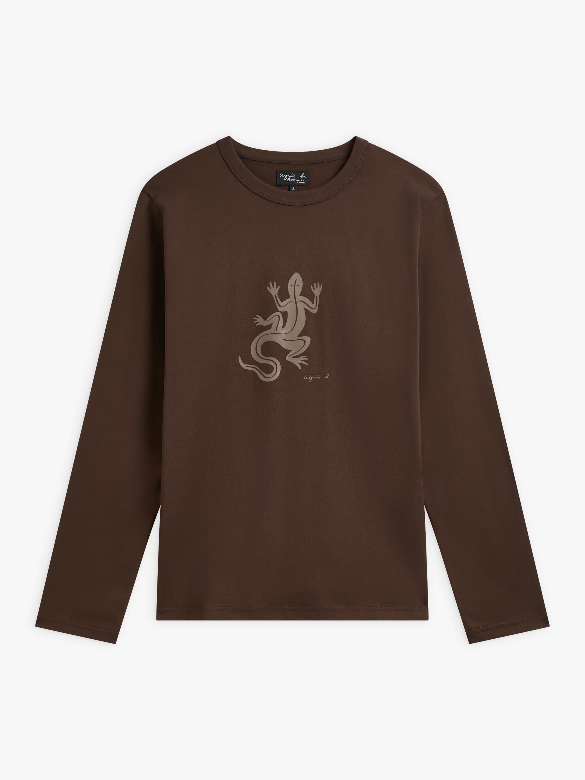 Brown Printed Cotton T-Shirt