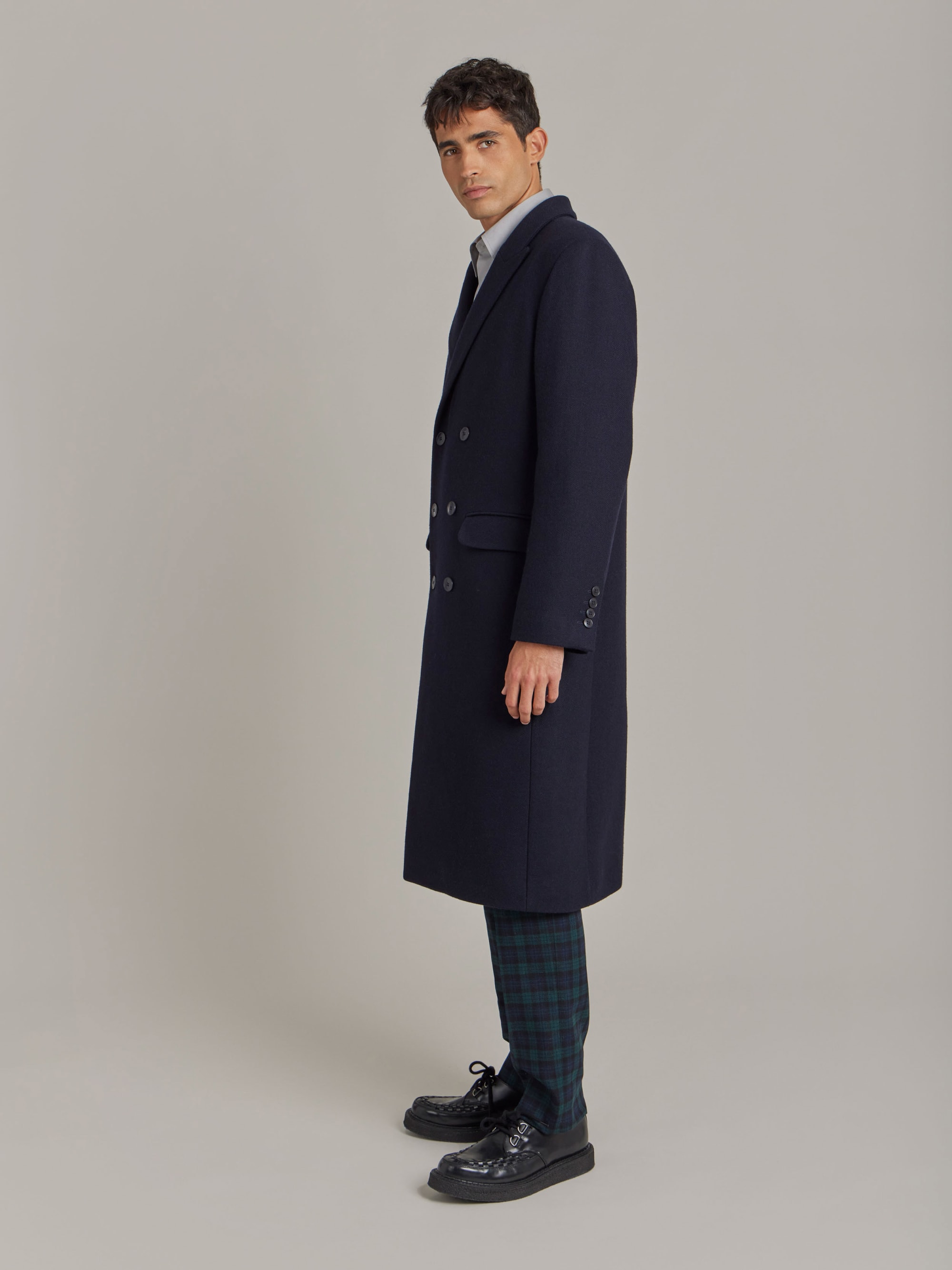 ジャケット・アウター archive Y's bis wool hemp long coat blue wool twill coat