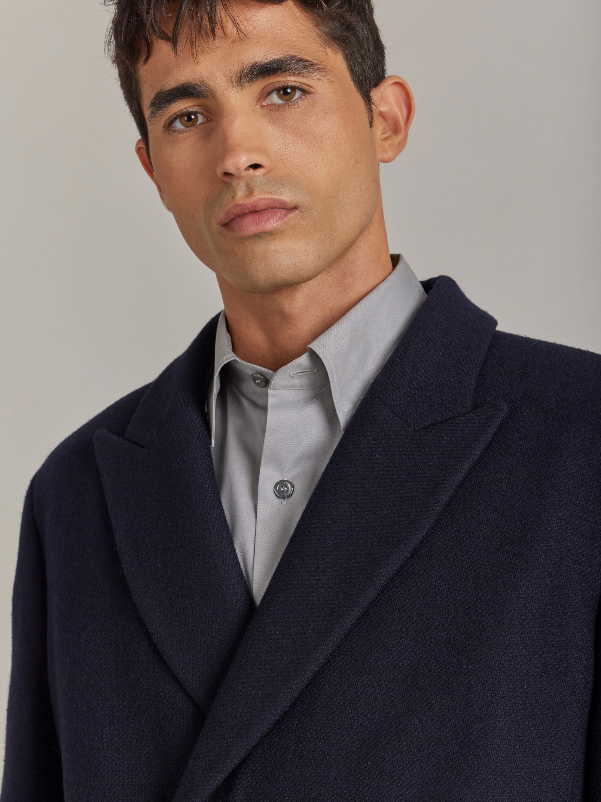blue wool twill coat blue wool twill coat