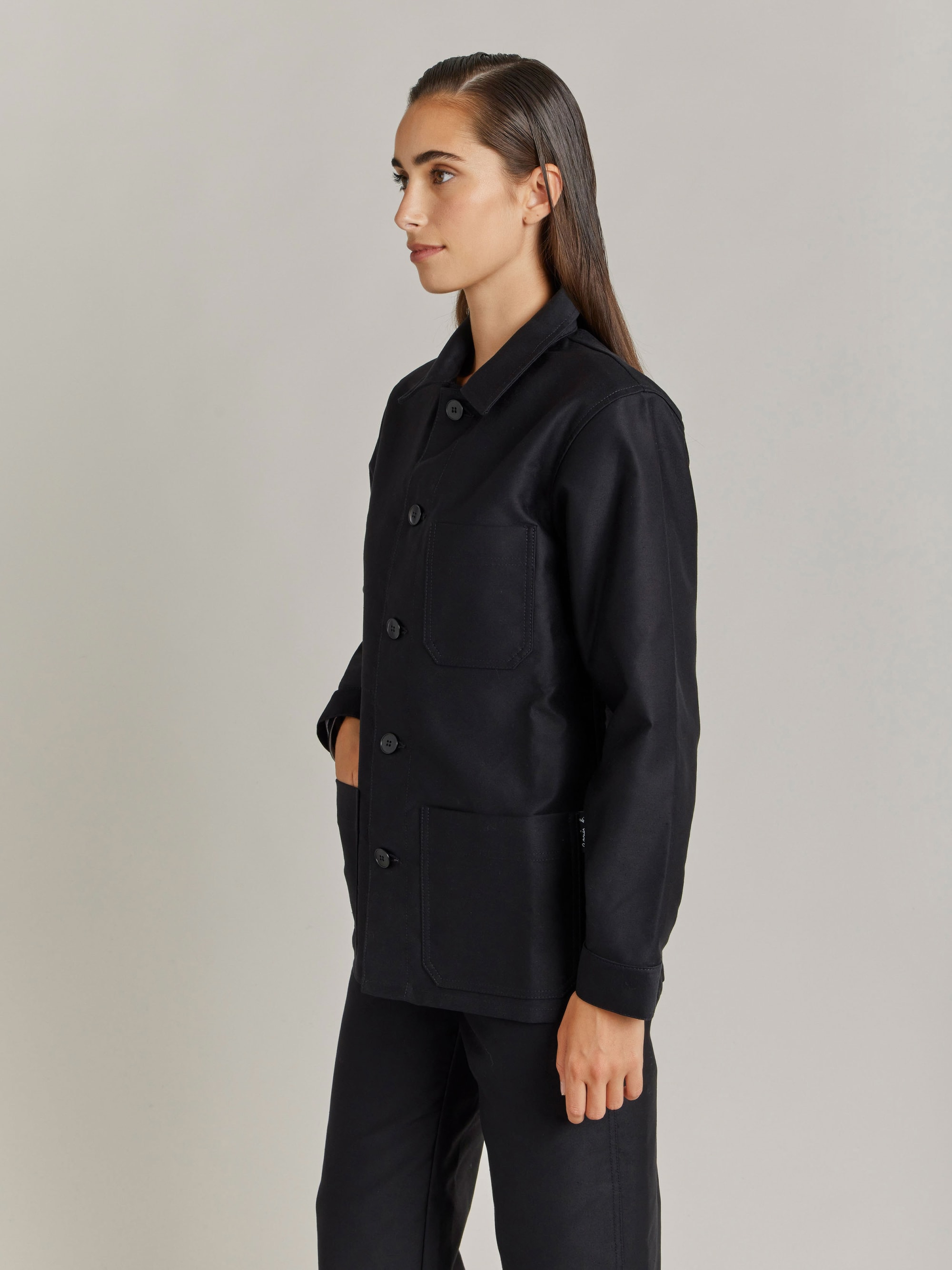 black cotton women's jacket agnès b. x Dolmen