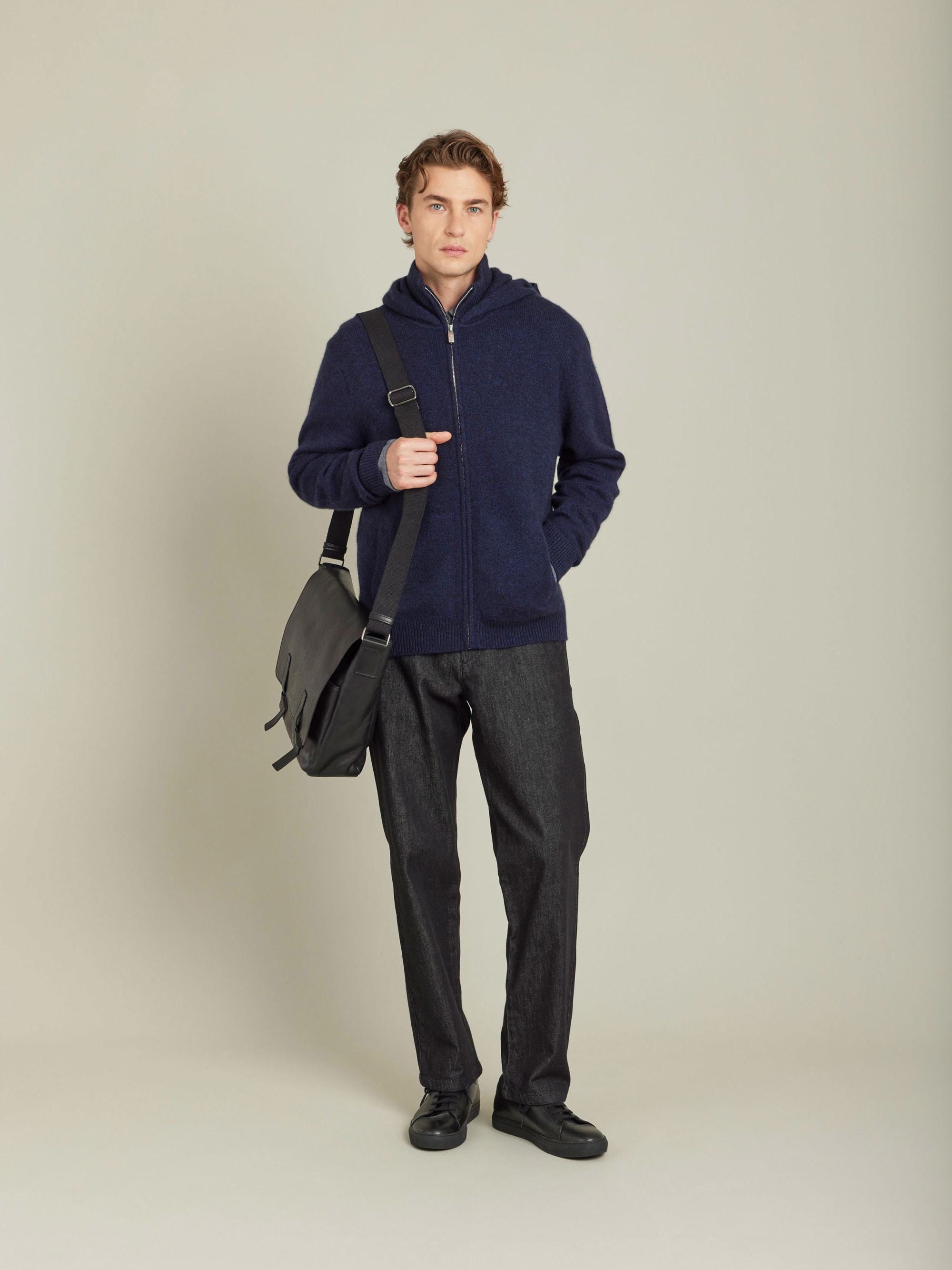 blue cashmere jersey Bronson jacket