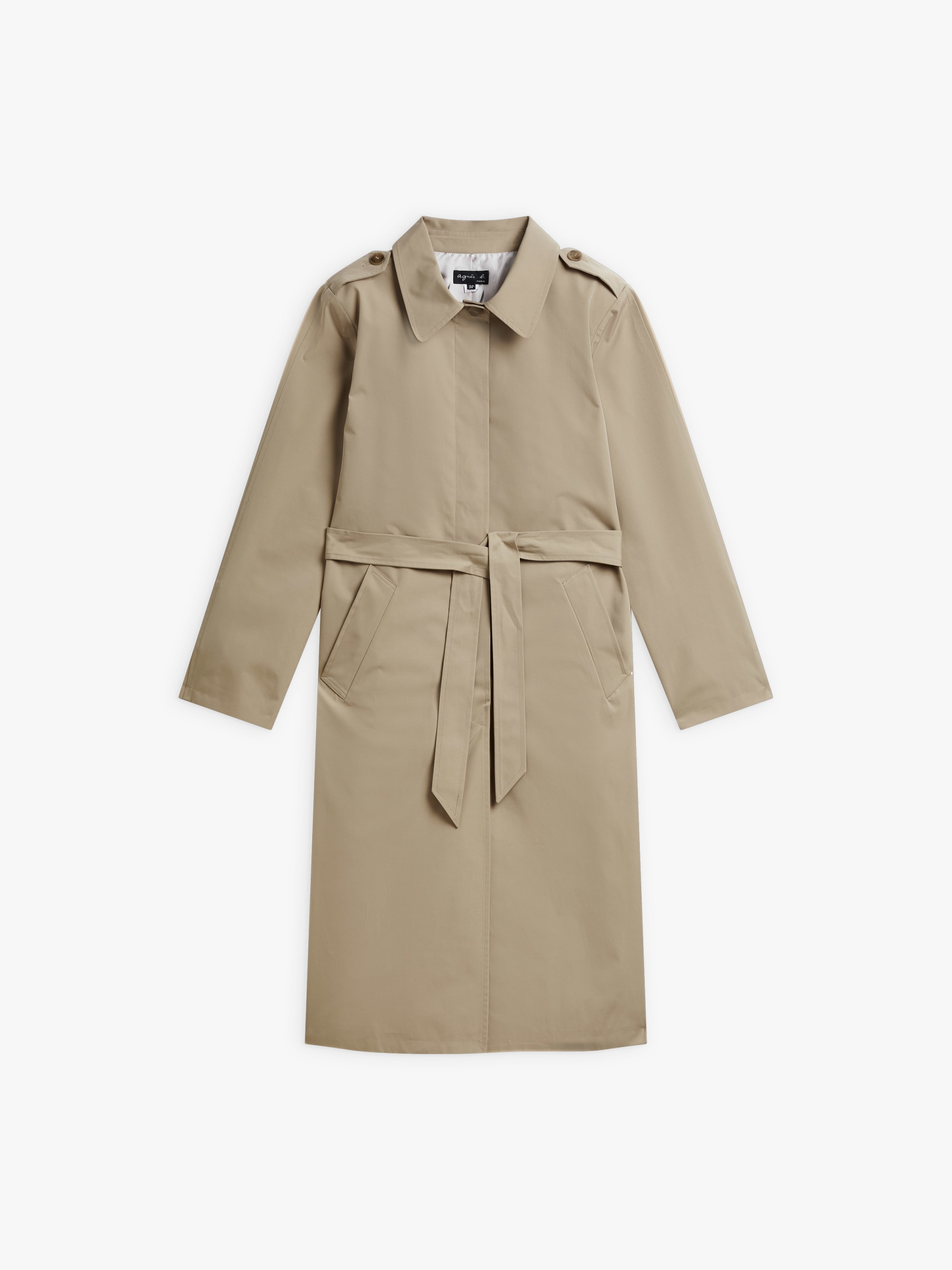 beige water-repellent trench coat display picture 1