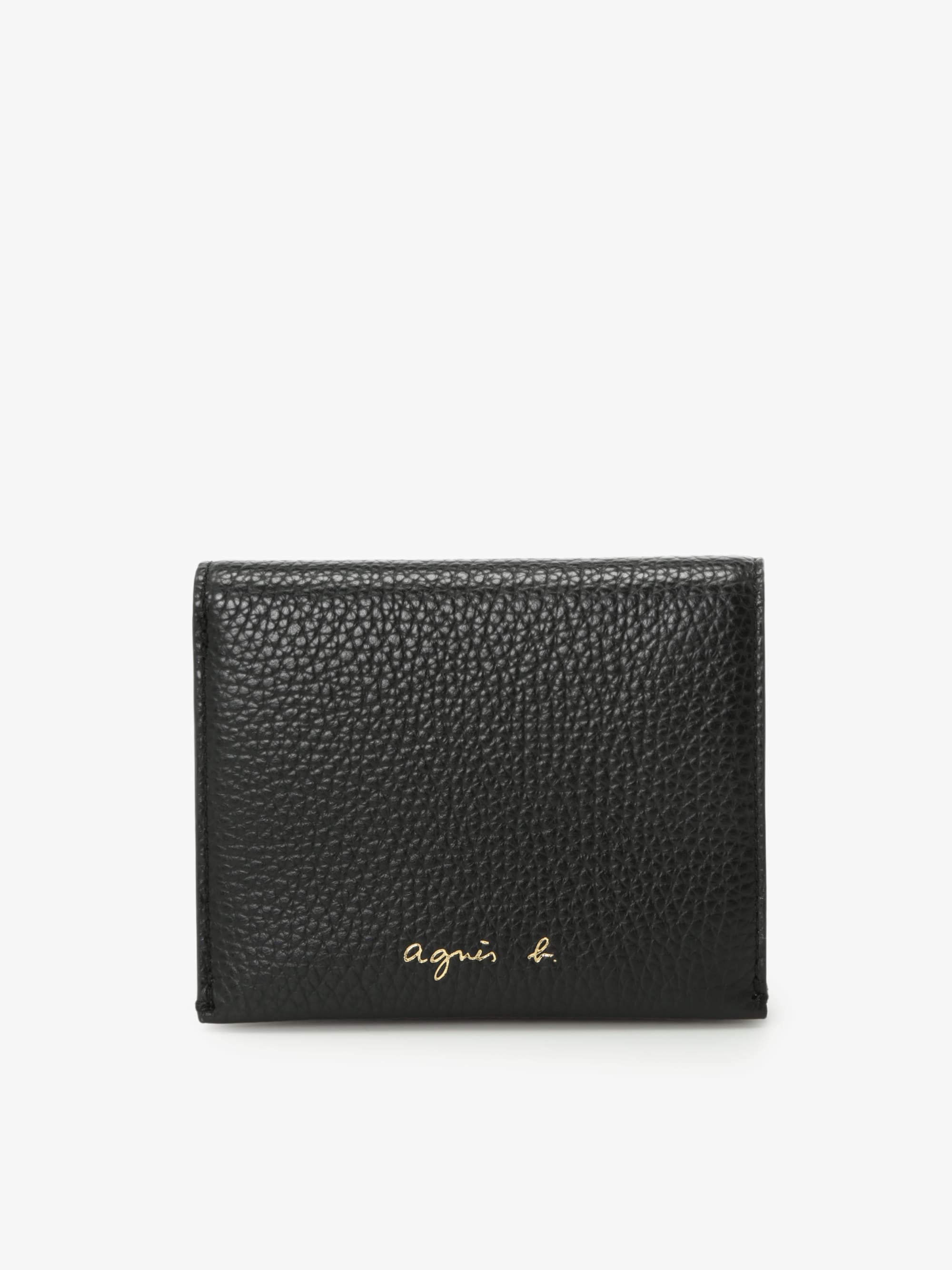 agnes b. ウォレット black leather wallet