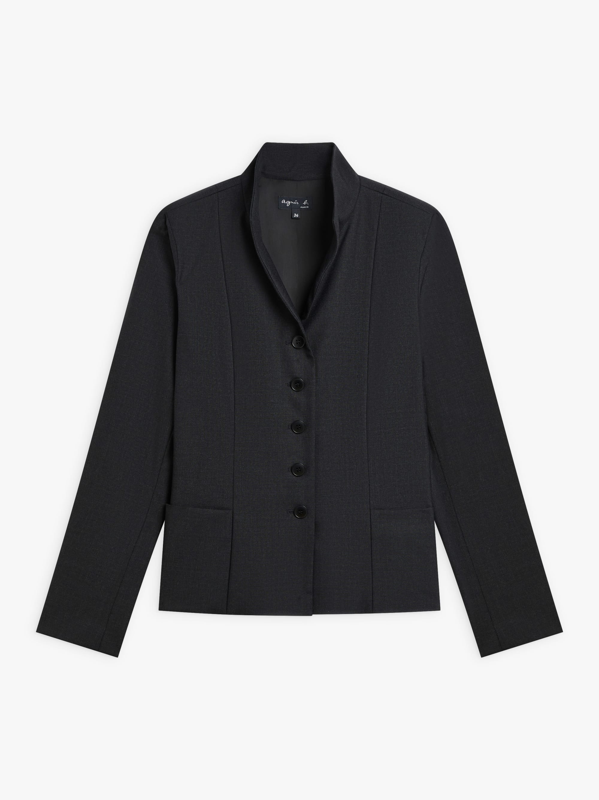 mottled grey worsted wool Katane jacket