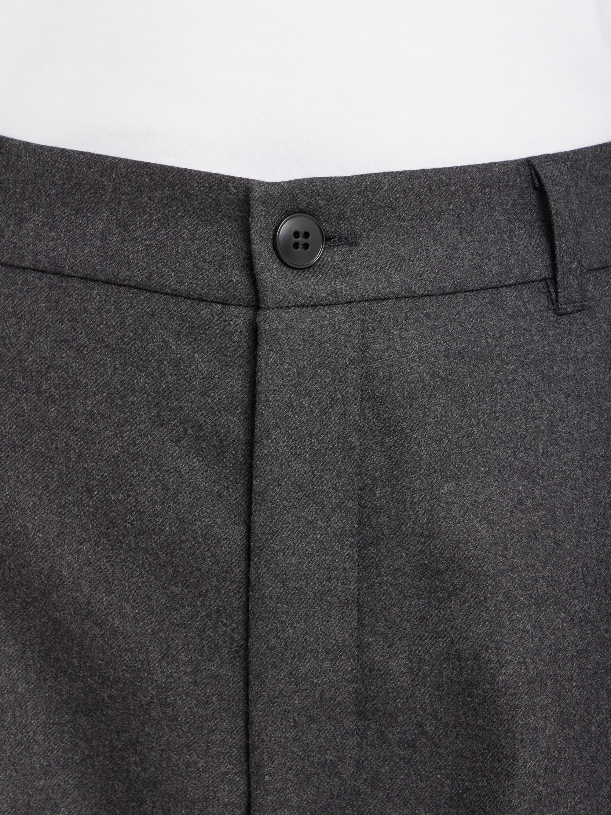 mottled grey wool gabardine pants