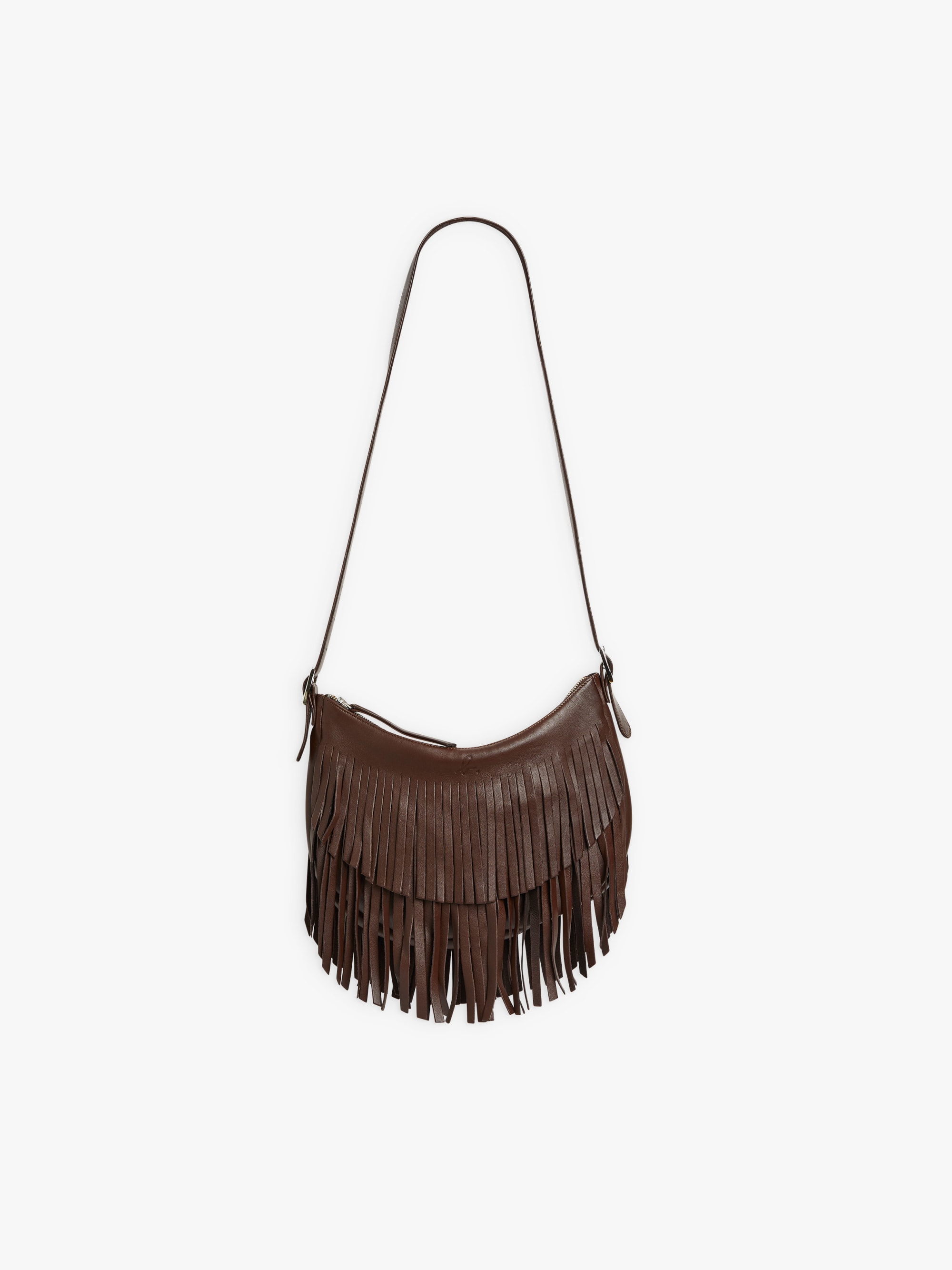 バッグ agnes b. FEMME/fringe shoulder bag/BLACK black leather Carmen Fringe Shoulder Bag
