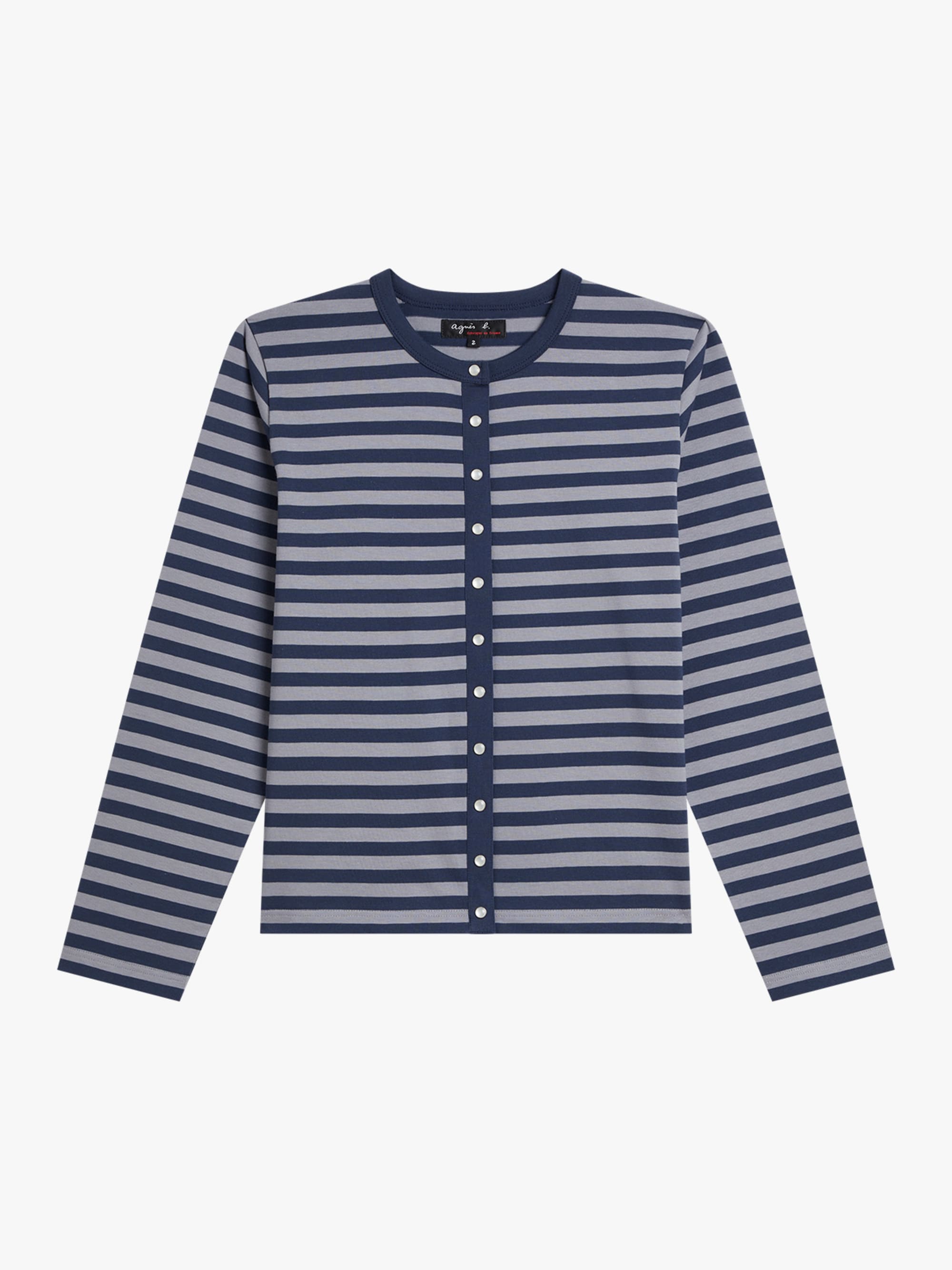 Astro striped cotton jersey cardigan