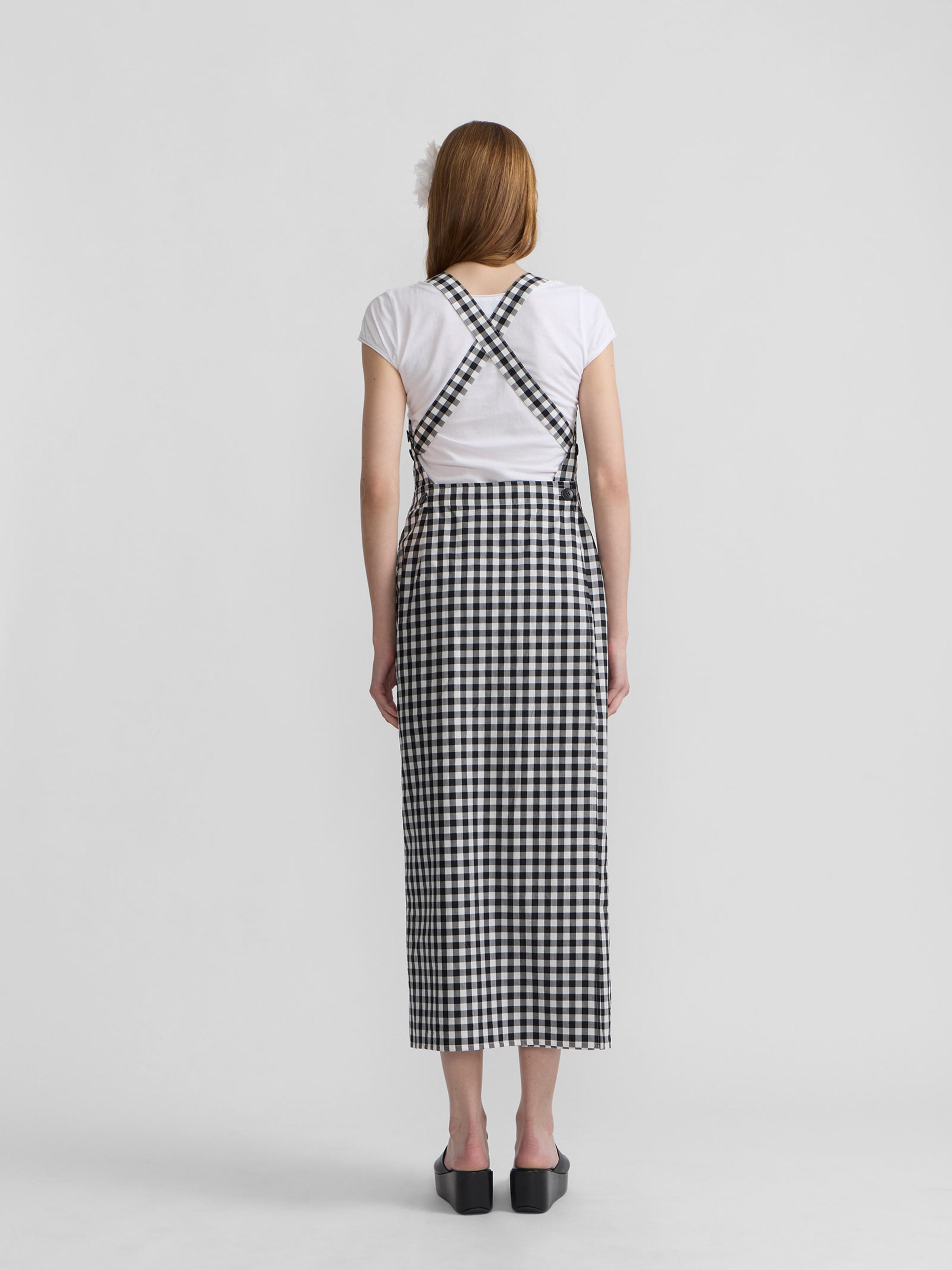 black Luberon gingham cotton maxi dress
