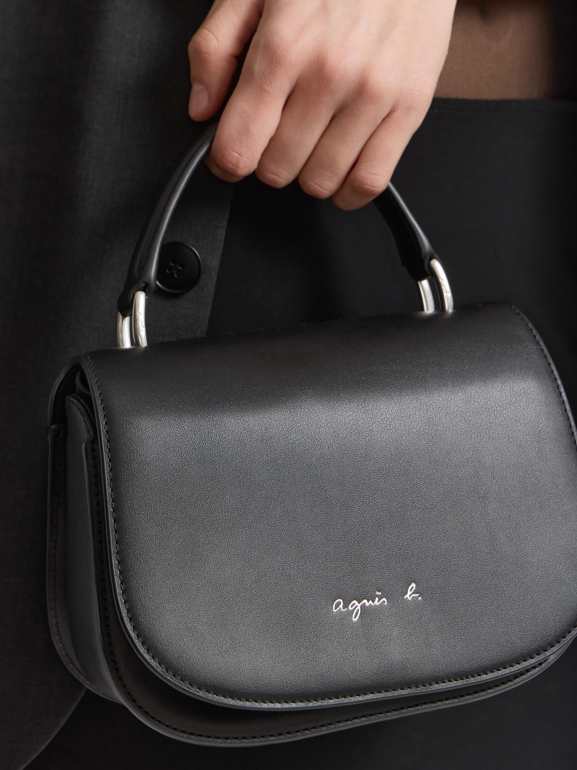 black leather cross-body bag