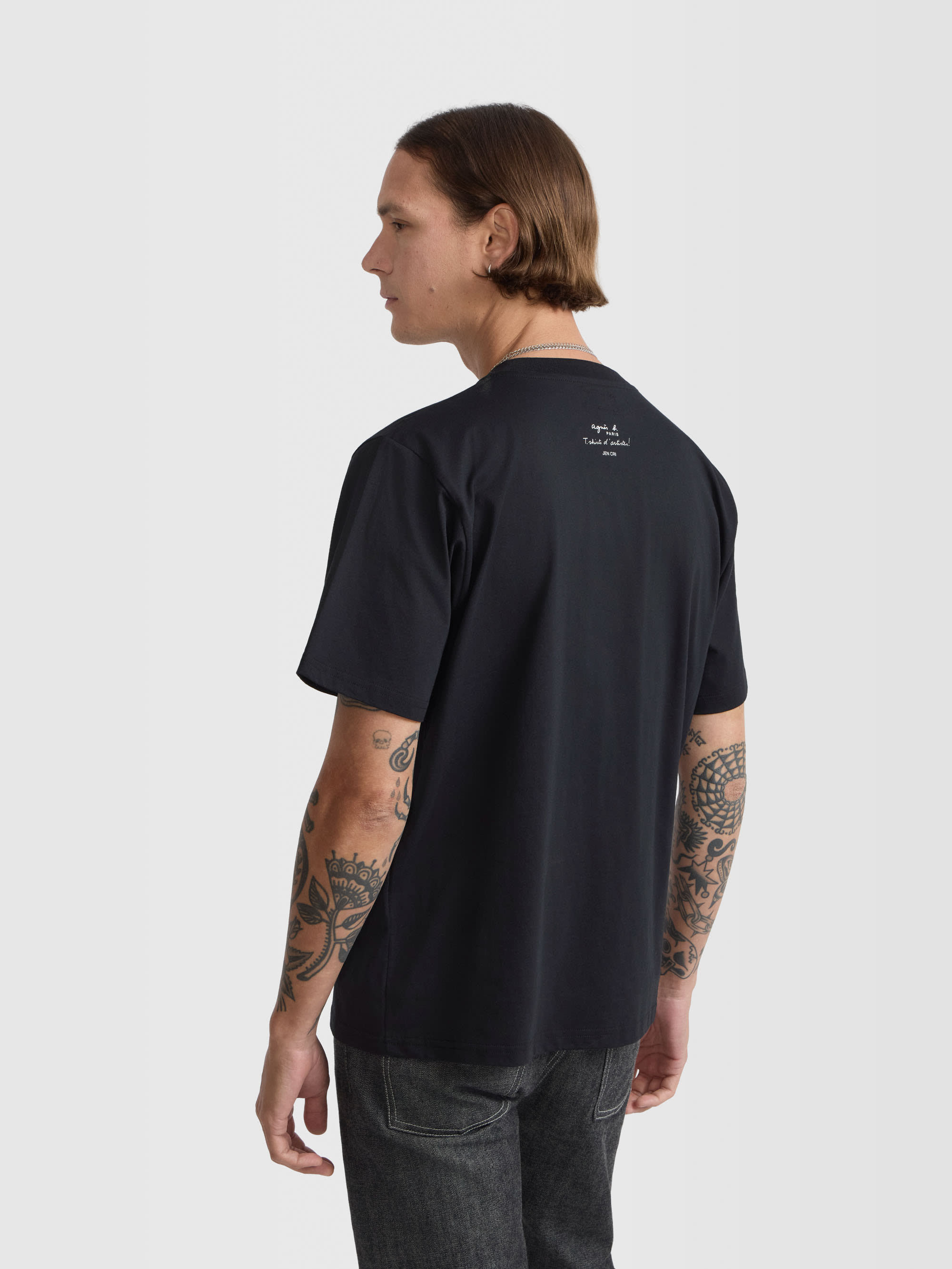 black Mark cotton jersey t-shirt by artist Jean-Christophe Bisson