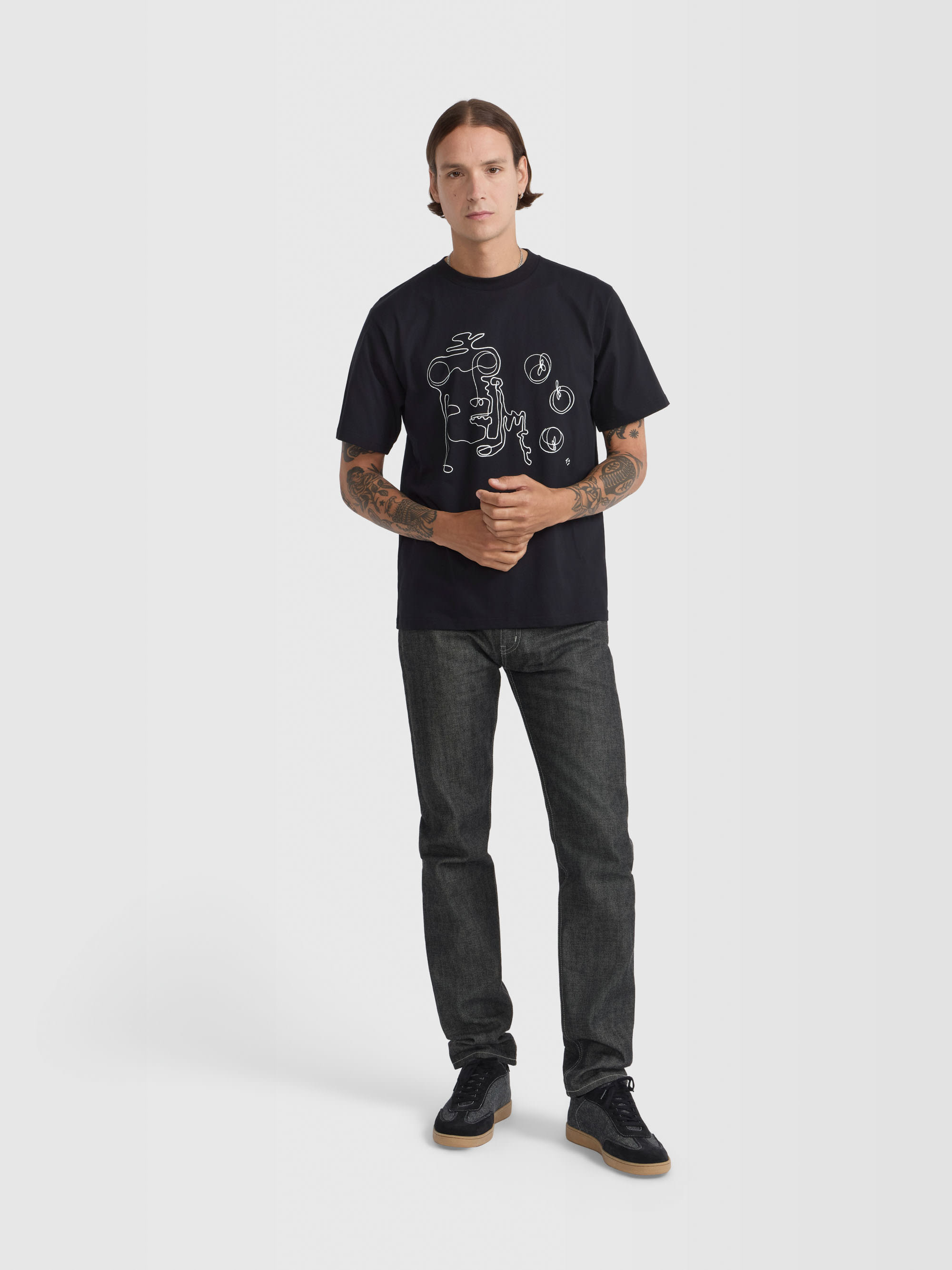 black Mark cotton jersey t-shirt by artist Jean-Christophe Bisson