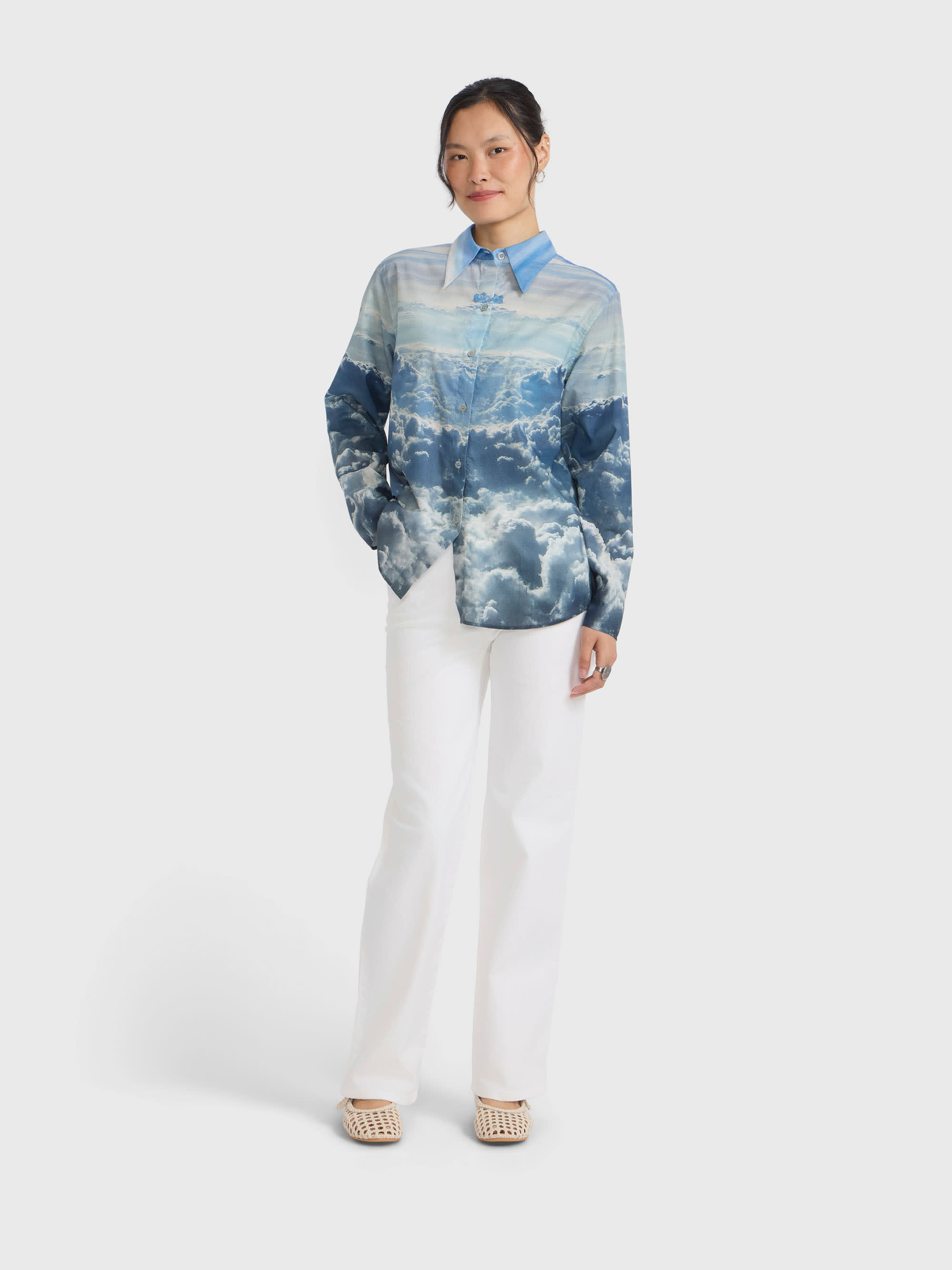 cotton shirt printed with digital photo by agnès b.
