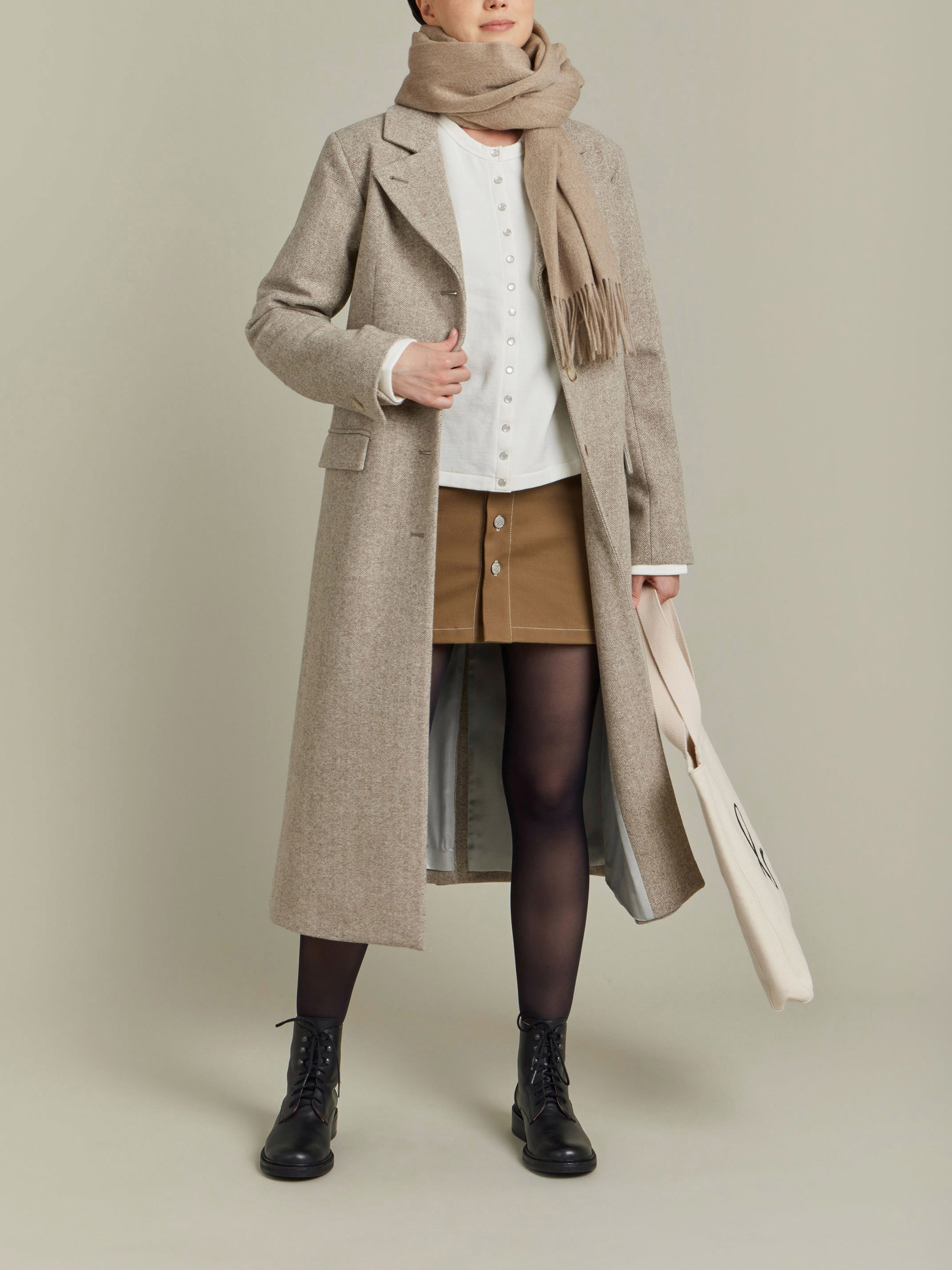 pearl cotton fleece snap cardigan