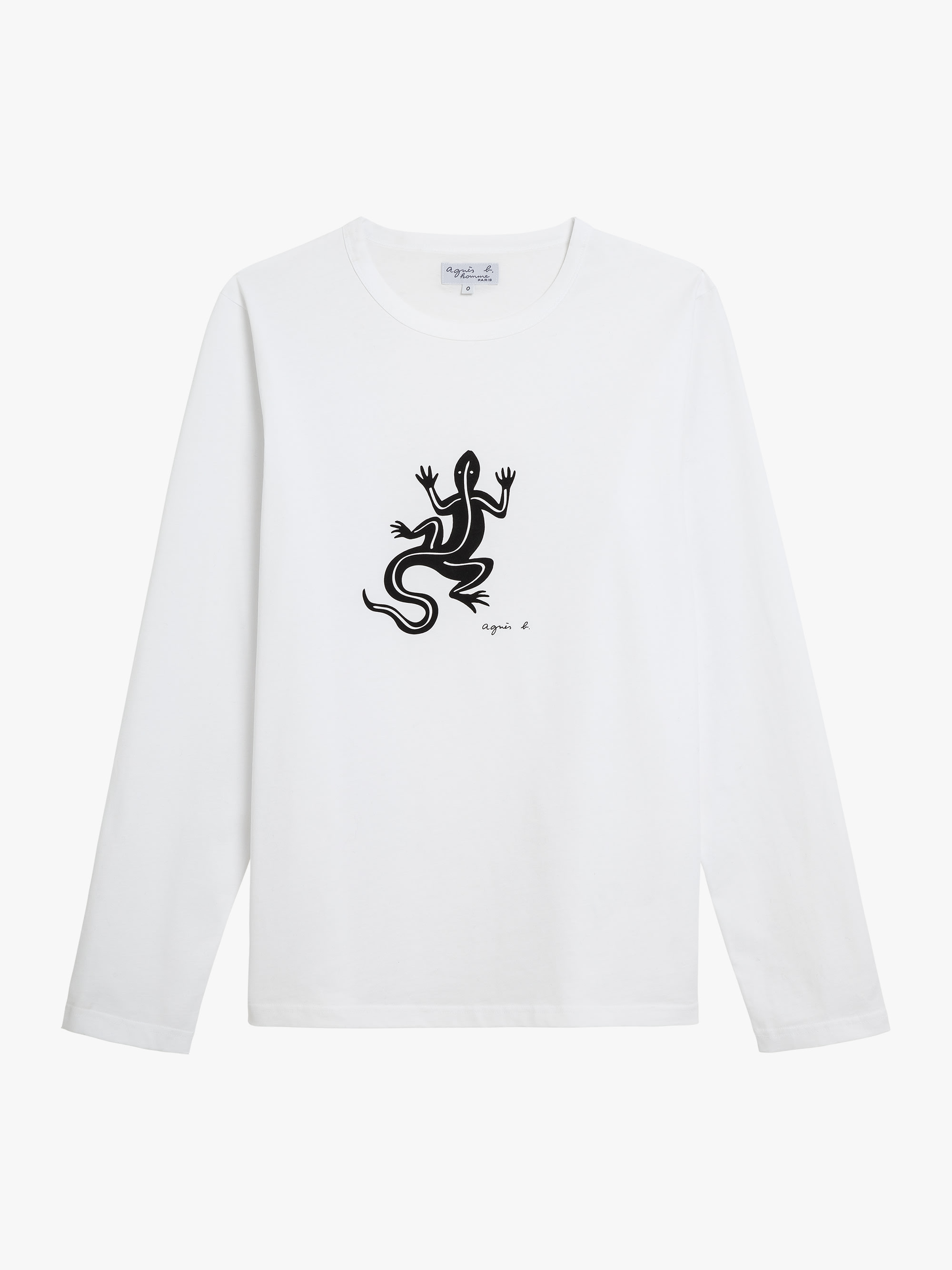 white long sleeves Coulos lizard t-shirt