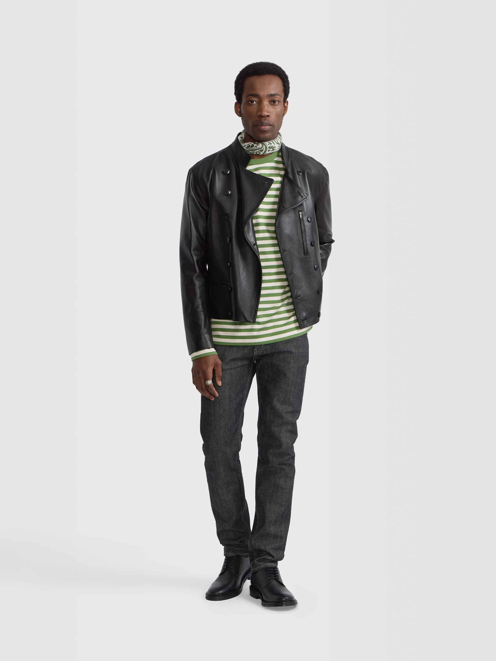 black lamb leather Fifre jacket
