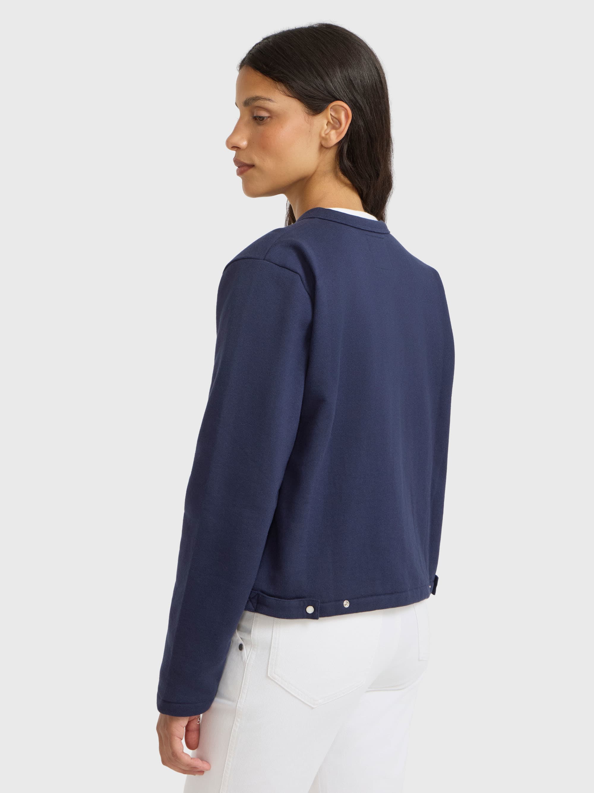 snap cardigan in cotton fleece