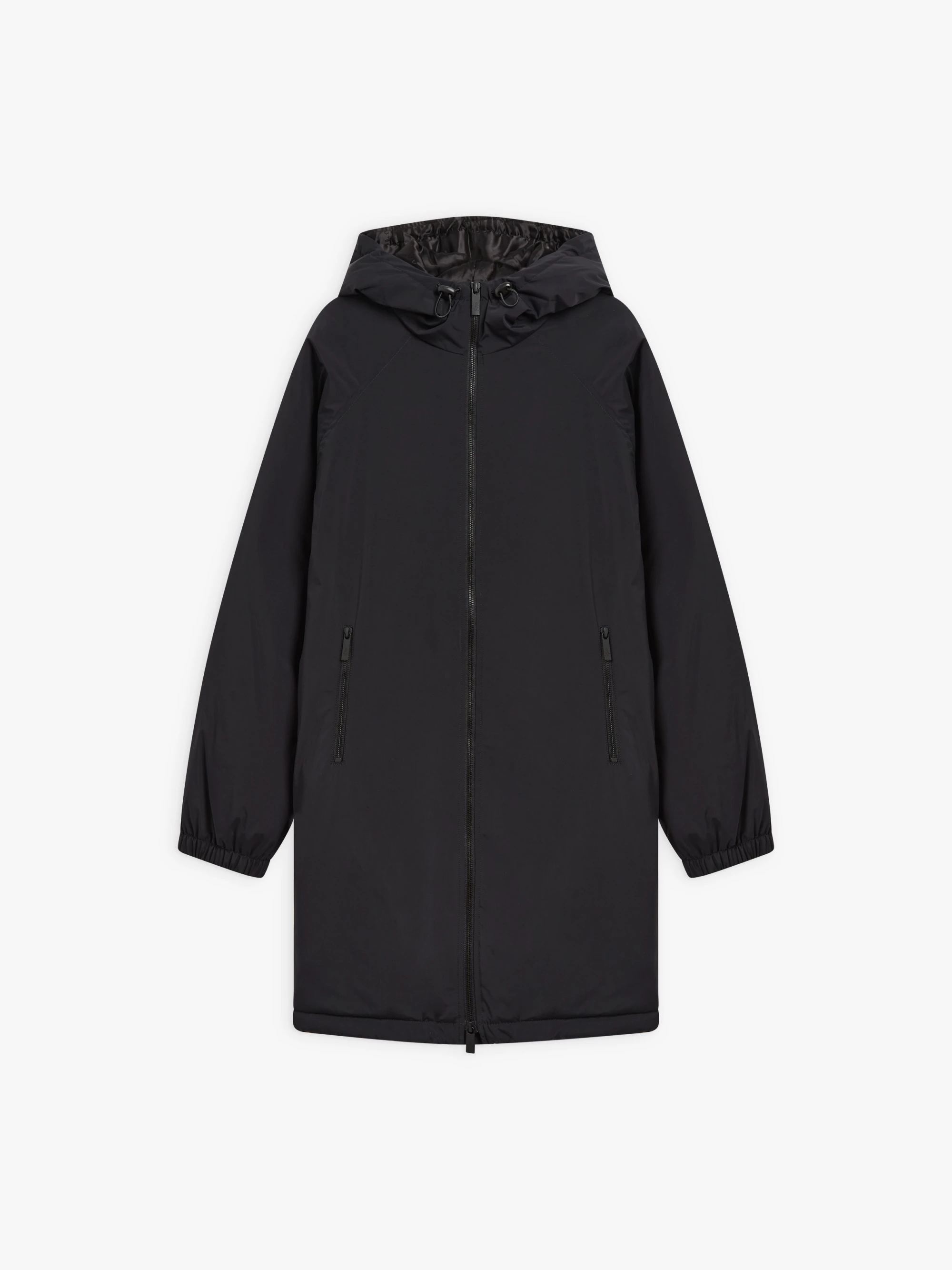Black parka with hood deals