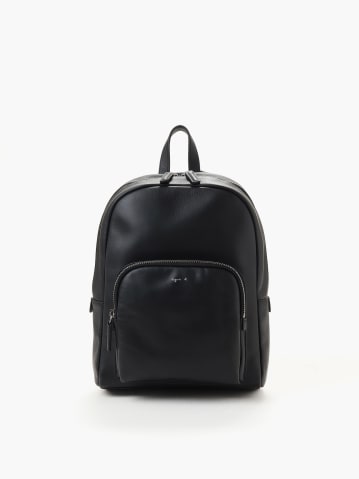 black leather backpack