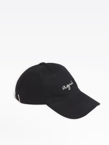 black embroidered "agn&egrave;s b." cap