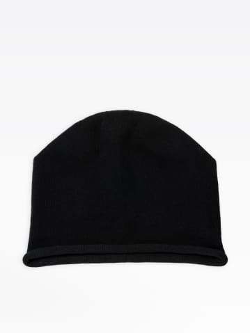 bonnet Roul&eacute; noir en maille de coton
